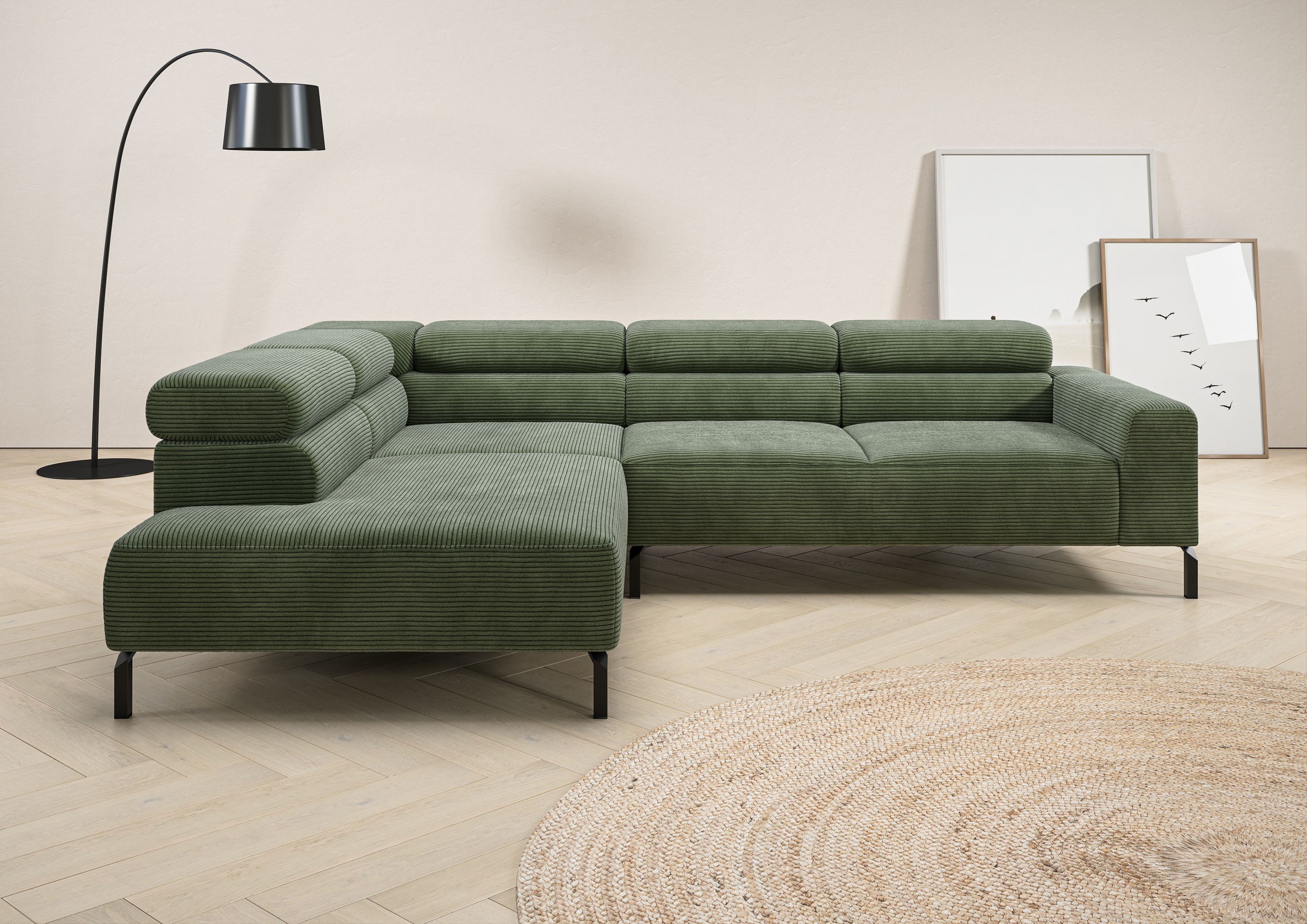 Places of Style Ecksofa "Antonelli, L-Form, inkl. Kopfteilverstellung, Brei günstig online kaufen