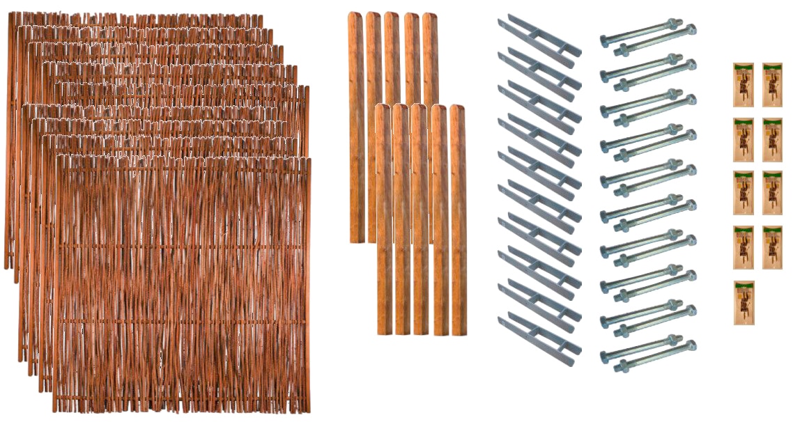 Tetzner & Jentzsch Geflechtzaun "Portland 7", 9 Elemente, LxH: 1710x180 cm