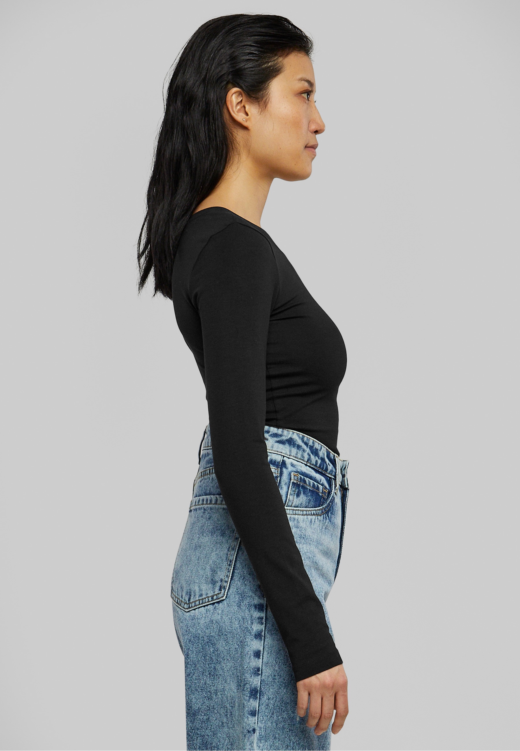URBAN CLASSICS Langarmshirt »Urban Classics Damen Ladies Stretch Jersey Longsleeve Body« 1