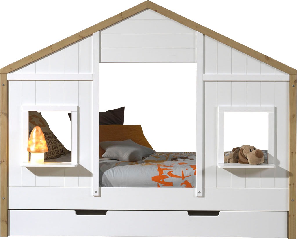 Vipack Hausbett "Babs, mit Dachaufbau, Fenstern, Made in Europe, originelle günstig online kaufen