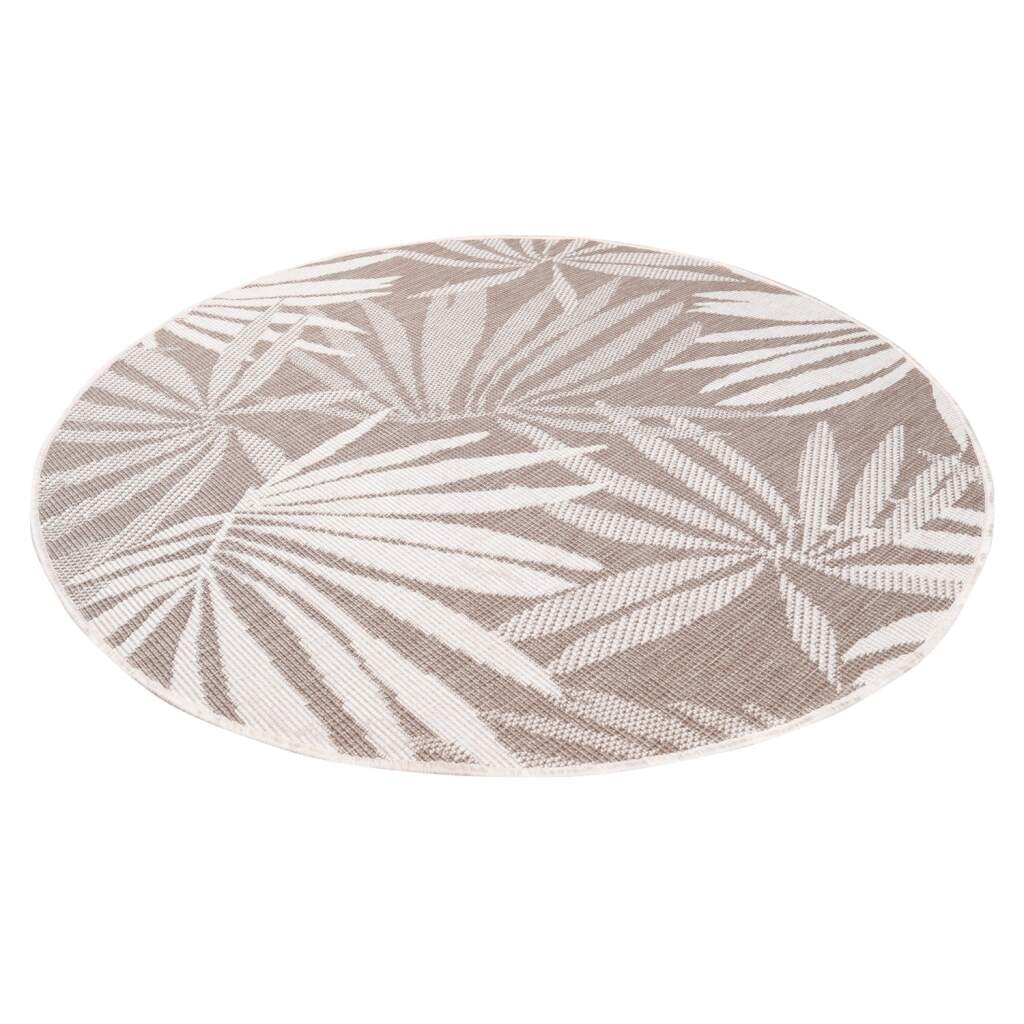 Carpet City Outdoorteppich »DUO RUG 5771«, rund, 5 mm Höhe, Wendeteppich Wetterfest In- & Outdoor, Balkon, Terrasse, Wohnzimmer