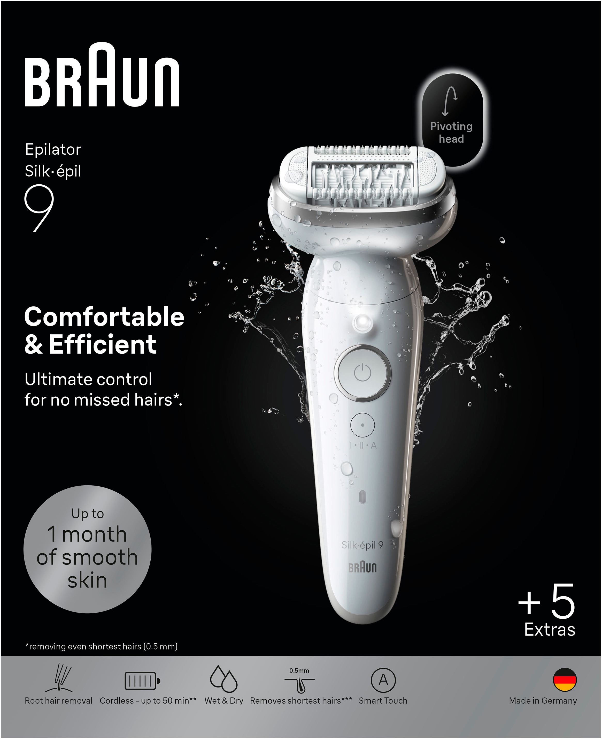 Braun Epilierer »Silk-épil 9  SES9-061« Rasier-, Trimmer- & Peelingaufsatz, Wet&Dry