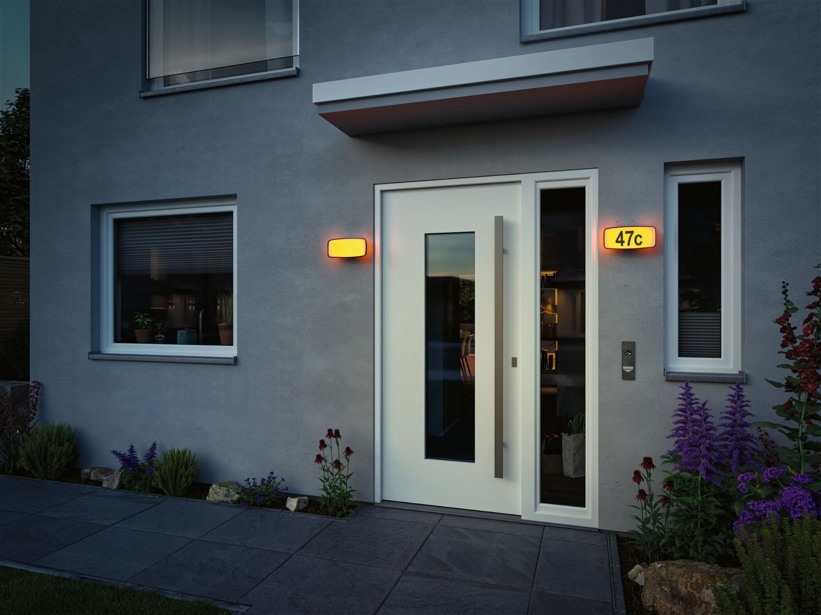 Paulmann LED Außen-Wandleuchte »Hausnummernleuchte IP44 276x73mm 6,5W 430lm 230V Anthrazit Kunststoff«, 1 flammig, Smart Home Zigbee 3.0 Dämmerungssensor RGBW+
