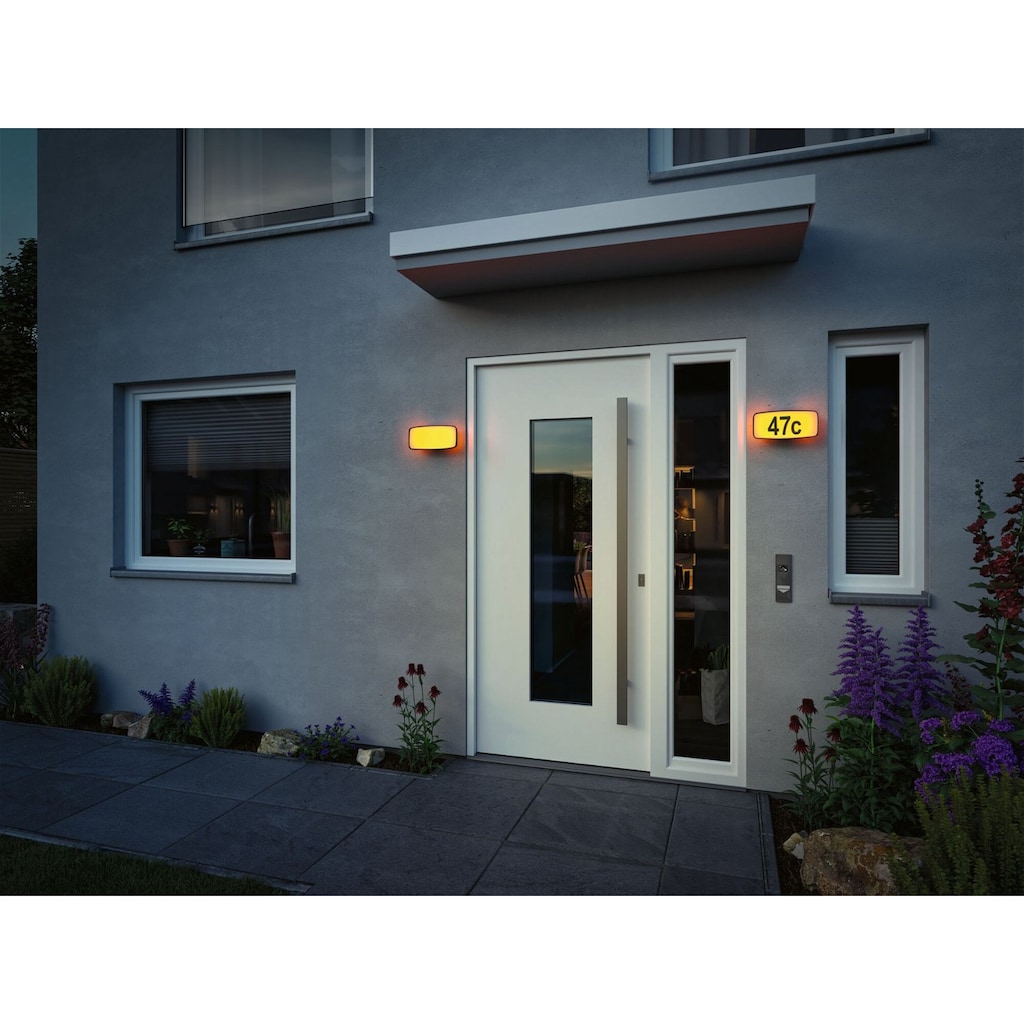 Paulmann LED Außen-Wandleuchte »Hausnummernleuchte IP44276x73mm 6,5W 430lm 230V Anthrazit Kunststoff«, 1 flammig-flammig