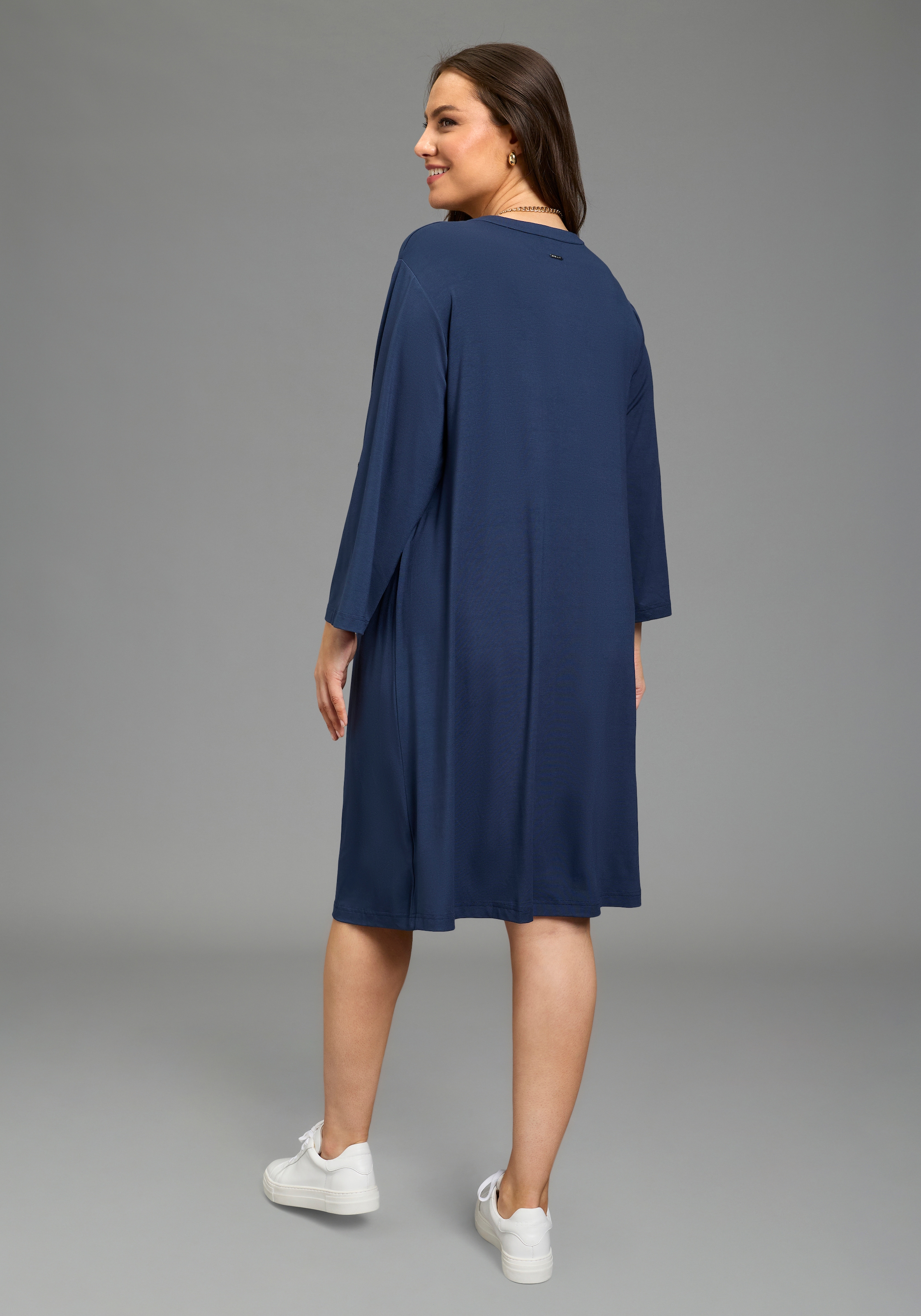 Laura Scott CURVE Jerseykleid kniefrei, 3/4-Ärmel mit krempelbarem Abschluss