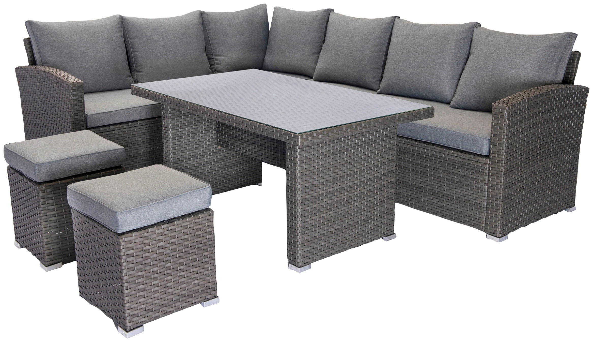 KONIFERA Gartenlounge-Set "London" Set, 2x3er Sofa, 2x Hocker, 1x Tisch 140 günstig online kaufen