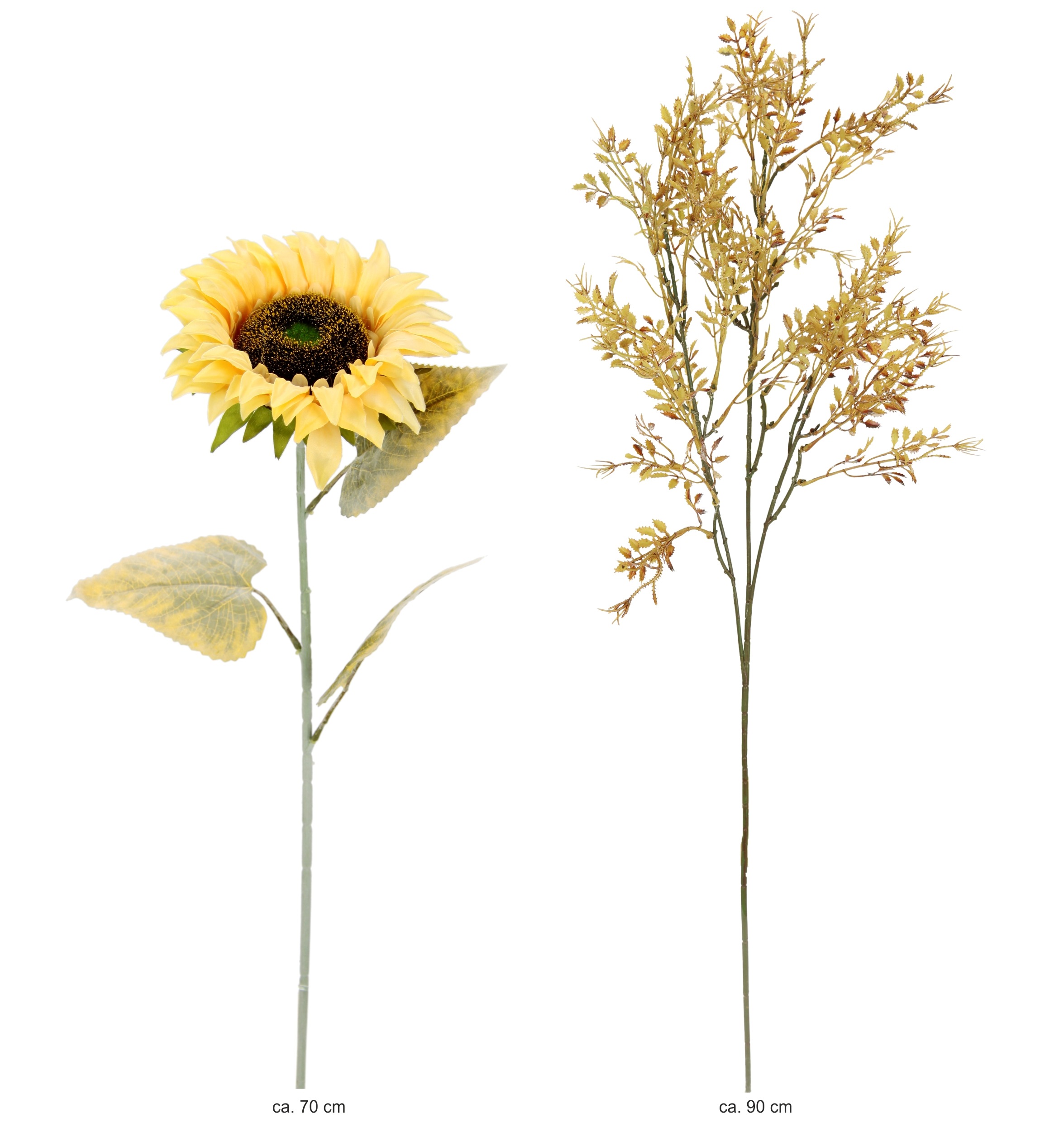 I.GE.A. Kunstblumenstrauß "Kunstblumen Set Sonnenblume", Mit Dekozweig 70cm günstig online kaufen