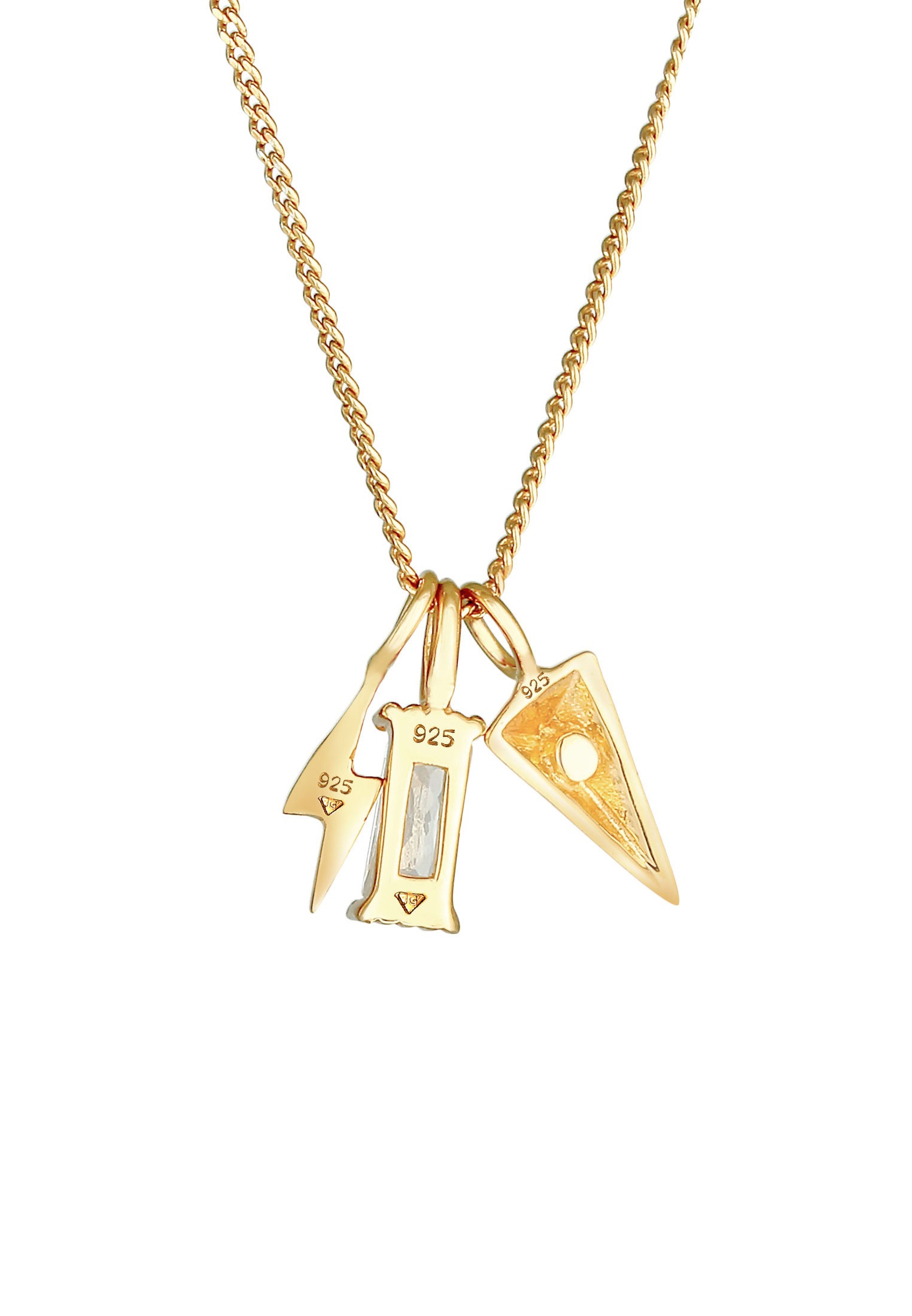 Elli Collierkettchen »Zirkonia Rechteck Blitz Pfeil 925 Sterling Silber«