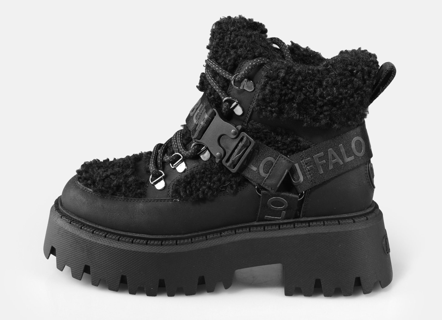 Buffalo Plateaustiefelette »Aspen Com Mid Warm«  Winterboots, Schnürboots, Stiefelette mit kuscheligem Warmfutter