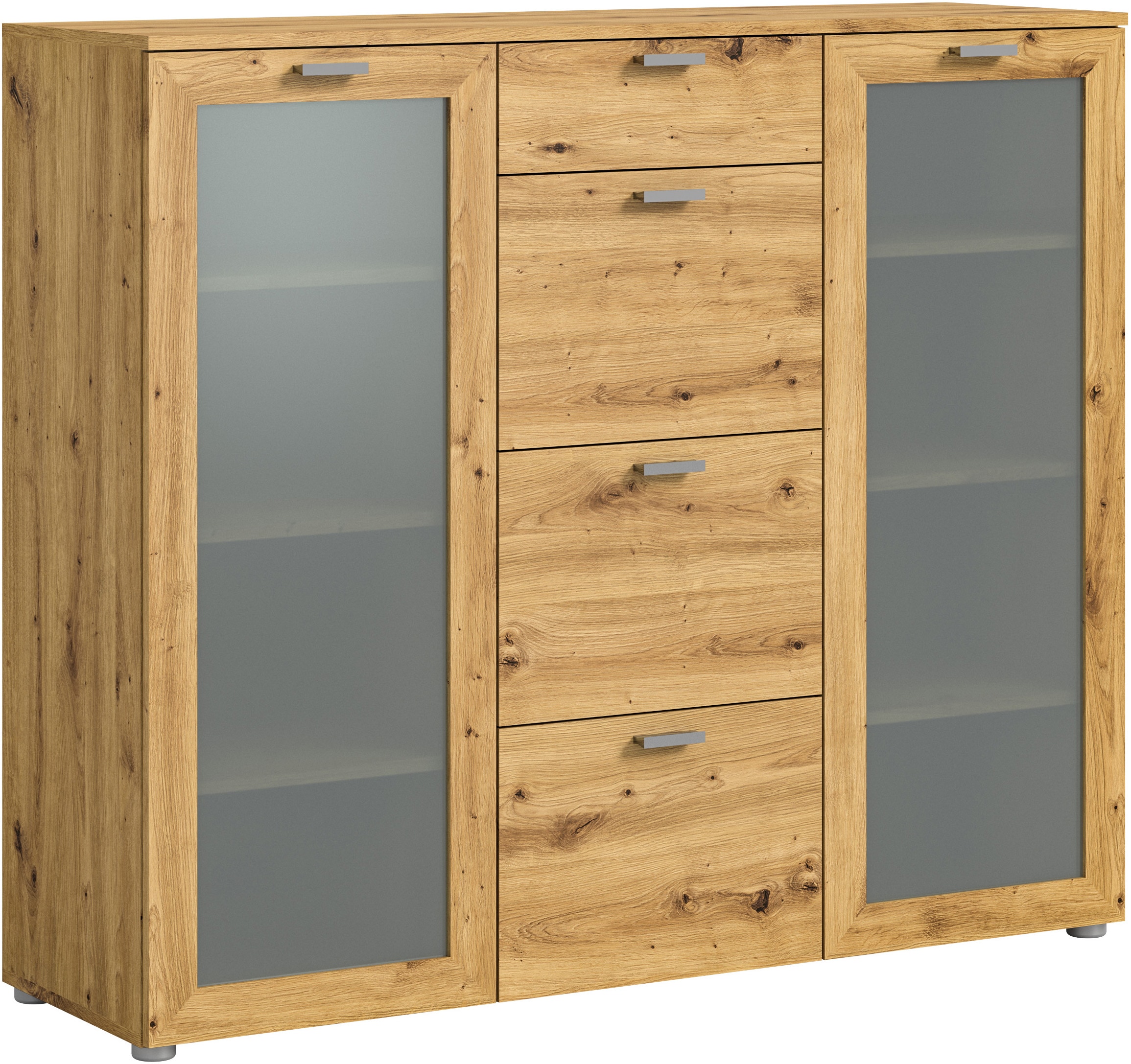 INOSIGN Highboard "Onex, Breite 135 cm, mit Glastür, vielseitig einsetzbar", in verschiedenen Farben, Kommode, Schrank, 