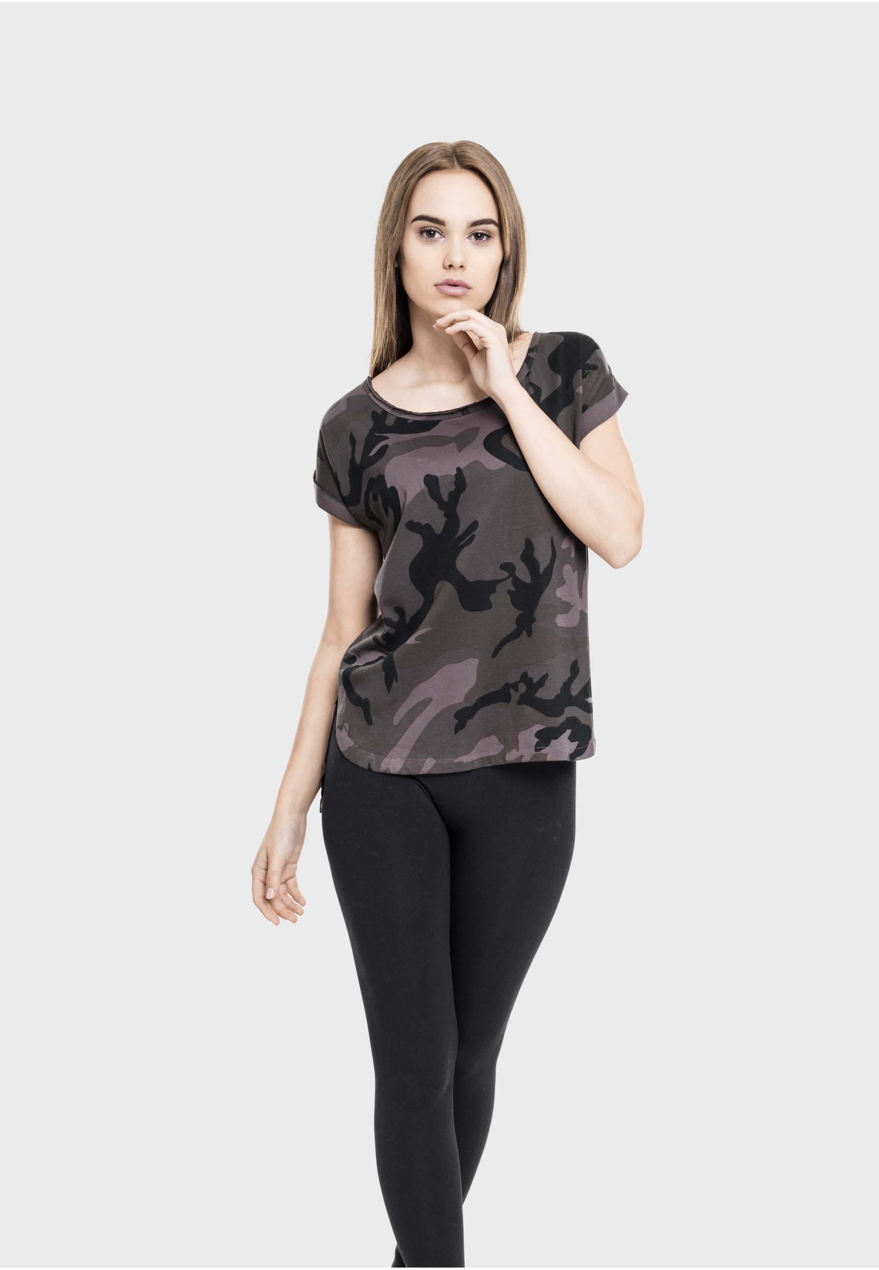 URBAN CLASSICS T-Shirt »Urban Classics Damen Ladies Camo Back Shaped Tee« 1 Stk.