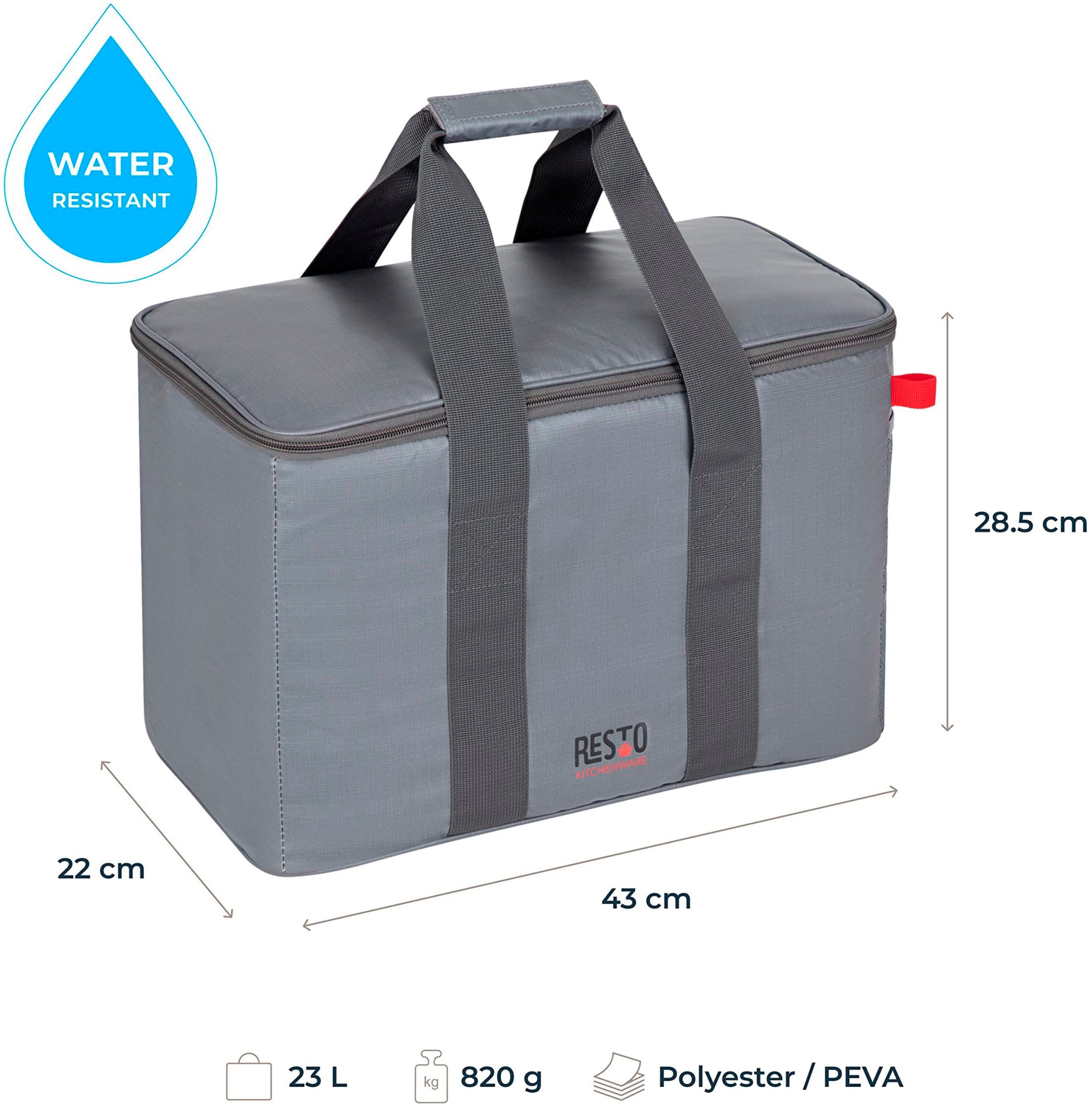 Thumbnail - RESTO Kitchenware Kühltasche "Polis faltbare Picknicktasche Lunchtasche Thermotasche Isoliertasche" Witterungsbeständig ...