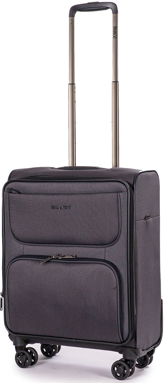 Stratic Weichgepäck-Trolley »Bendigo Light + S, black«, 4 Rollen, Handgepäck Reisekoffer Reisegepäck TSA-Zahlenschloss