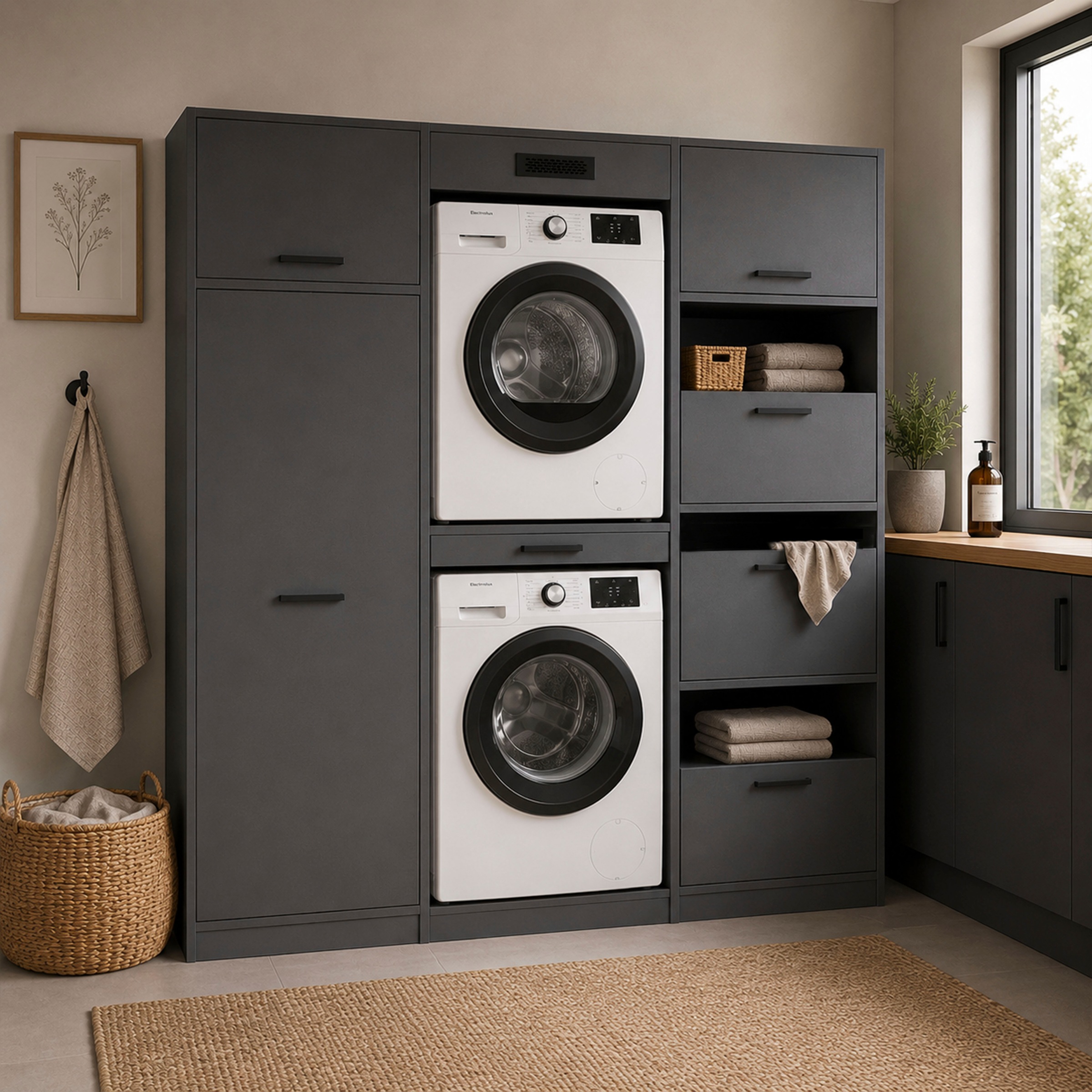 Inter Link Mehrzweckschrank-Set »Norela, Waschmaschinenumbauschrank, Geräteschrank mit Wäscheschrank« 5 Stk. tlg.