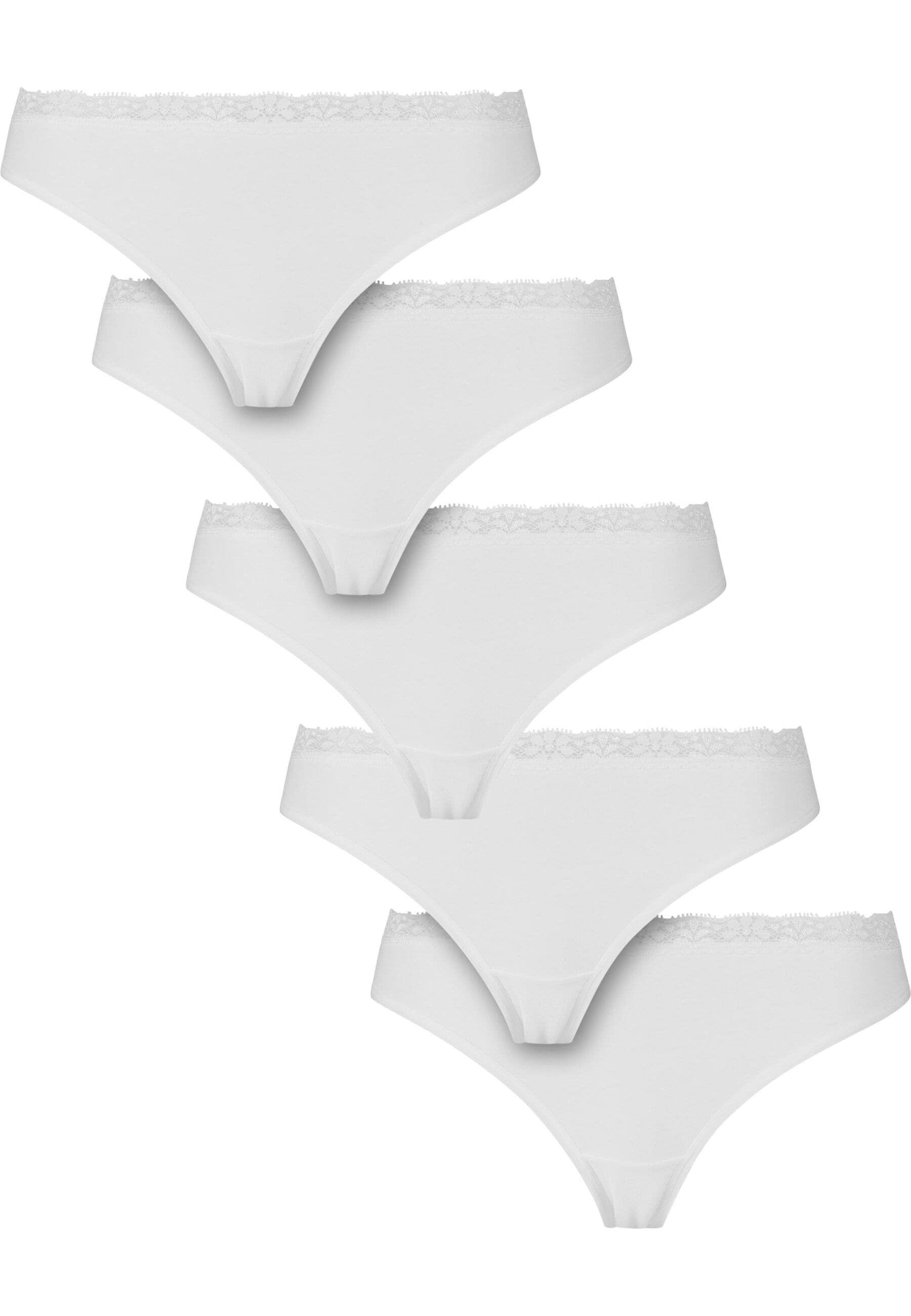 URBAN CLASSICS Damen Panty "Urban Classics Ladies Basic Cotton Tanga Lace 5-Pack", Gr. Mweiß, weiß, weiß, weiß, weiß, 95% Baumwolle, 5% Elasthan,