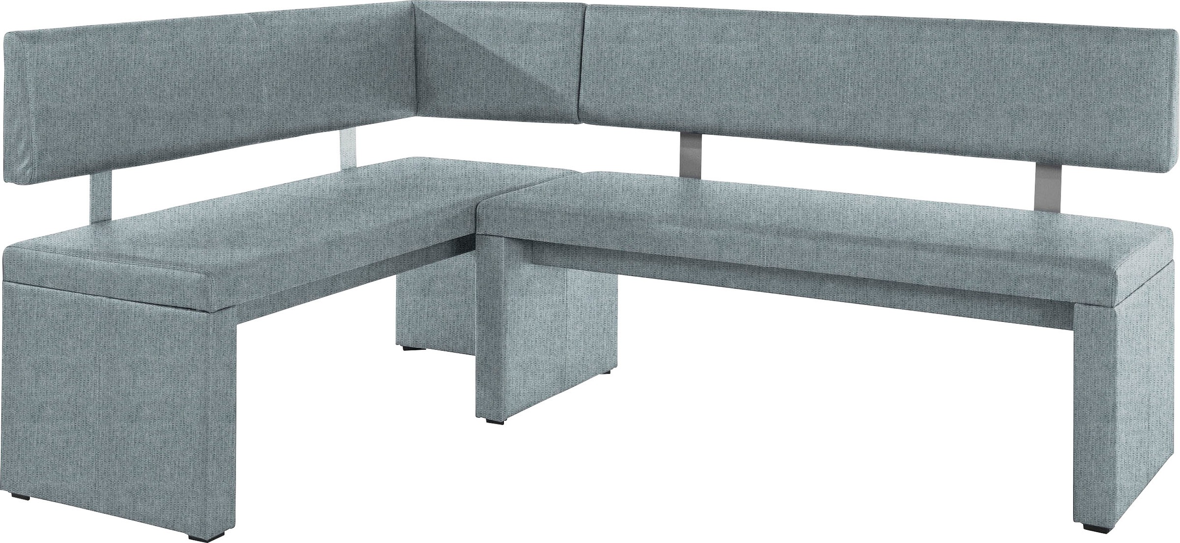 Eckbank OTTO HOME "Charissa", blau (hellblau (fantasy 8214)), B:190cm H:90cm T:140cm, Holzwerkstoff, Massivholz, Sitzbänke, Eckbank, in 3 Größen, verschiedene Qualitäten