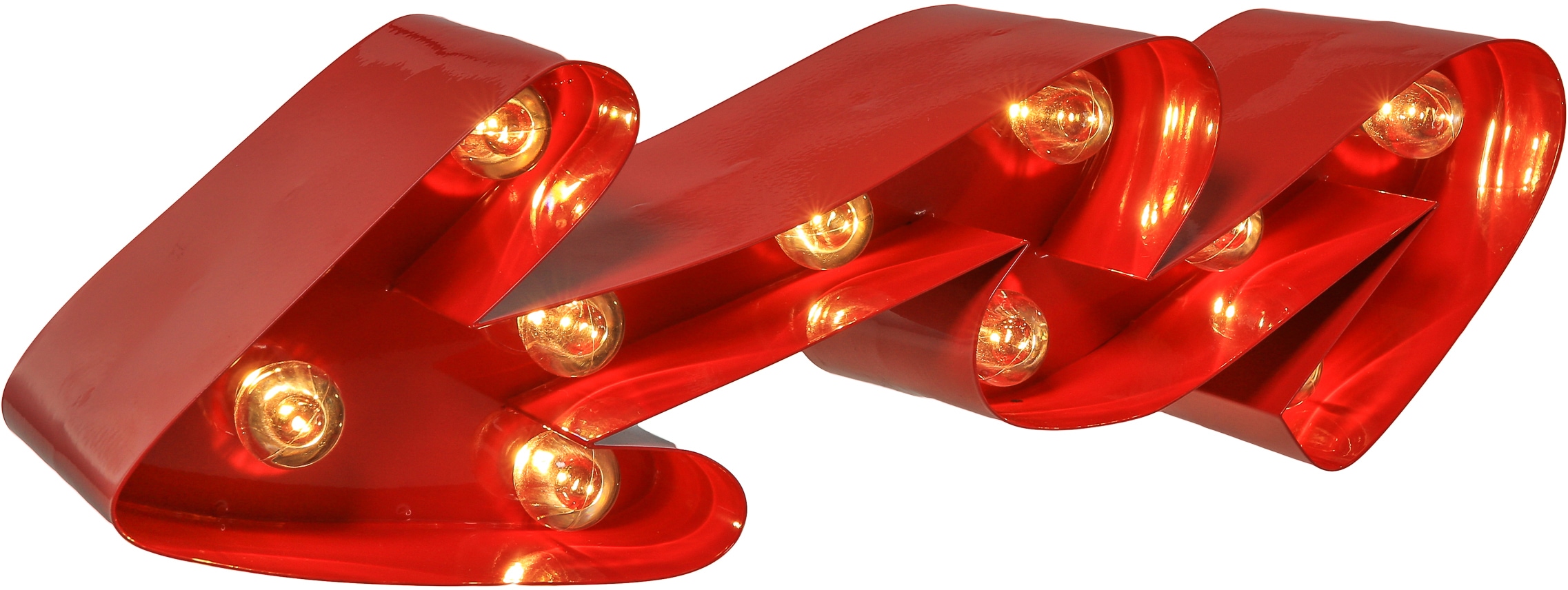 MARQUEE LIGHTS LED Dekolicht »Curved Arrow«, 10 flammig-flammig, Wandlampe, Tischlampe Curved Arrow mit 10 festverbauten LEDs - 38x12cm
