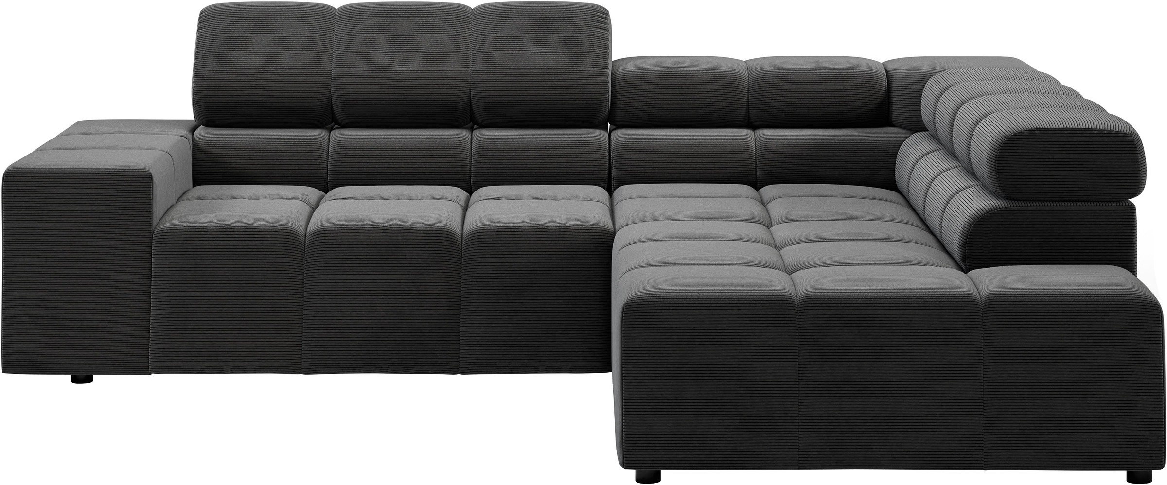INOSIGN Ecksofa »Ancona, incl. Kopfteilverstellung + 3 Zierkissen, L-Form, bequem«, wahlweise motorische Sitztiefenverstellung, B/T(H: 249/215/70 cm