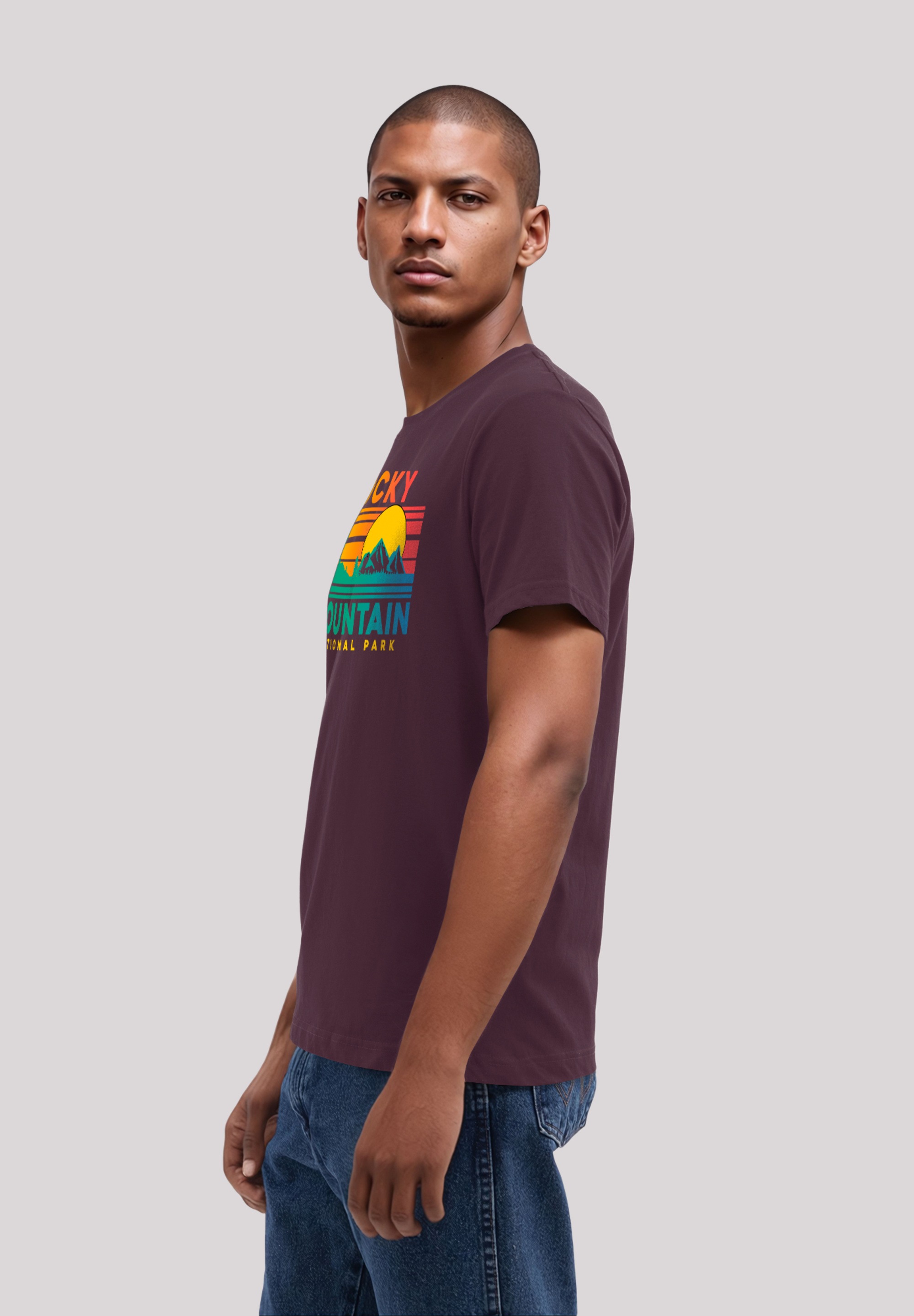 F4NT4STIC T-Shirt »US National Parks Rocky Mountain Sunset«, Premium Qualität