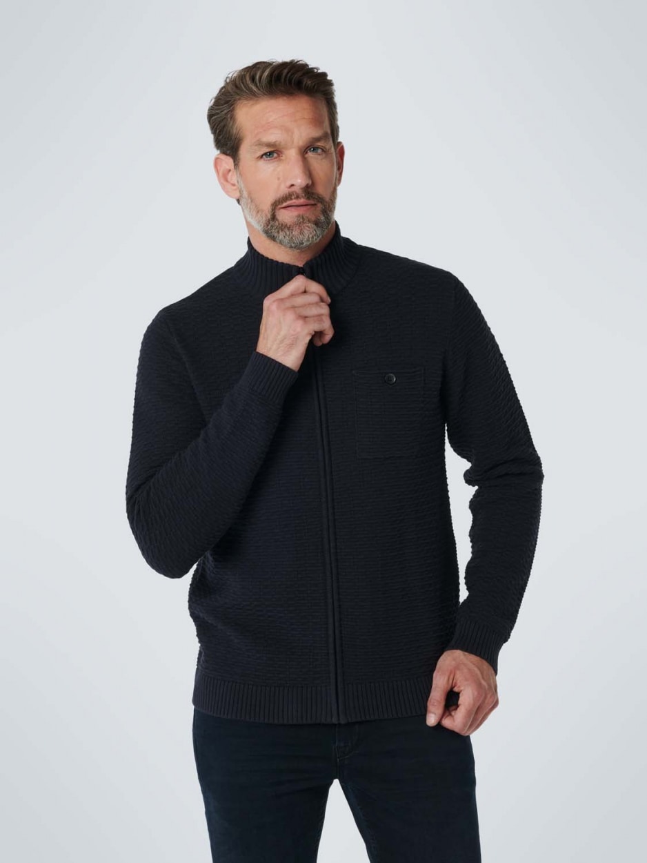 NO EXCESS Rundhalspullover "No Excess Sweater Cardigan Jacquard" günstig online kaufen