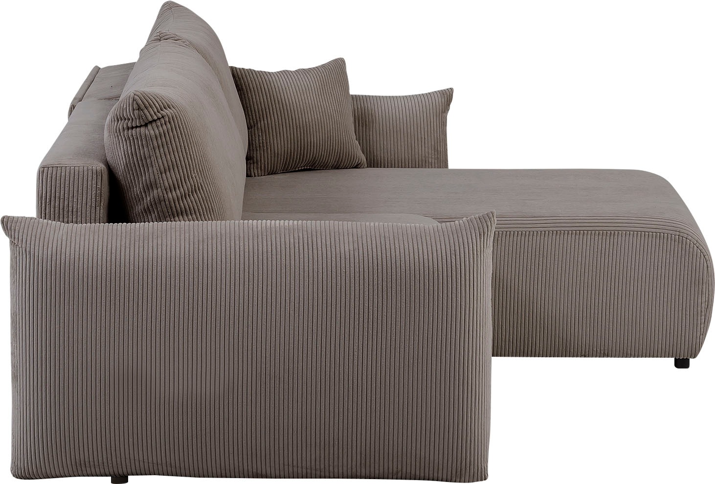 INOSIGN Ecksofa »MAVAS Schlafsofa mit Bettkasten, L-Form,«, ca.257/127cm (Liegefläche 212/145 cm), Cord, Chenille, Struktur