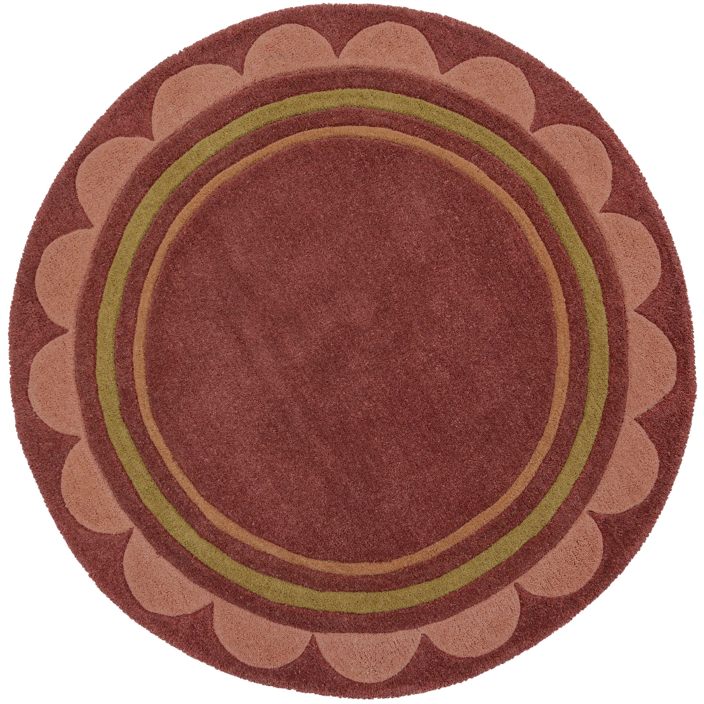FLAIR RUGS »Lois mit Jakobsmuschelbordüre« rund 10 mm Höhe mit Jakobsmuschelbordüre