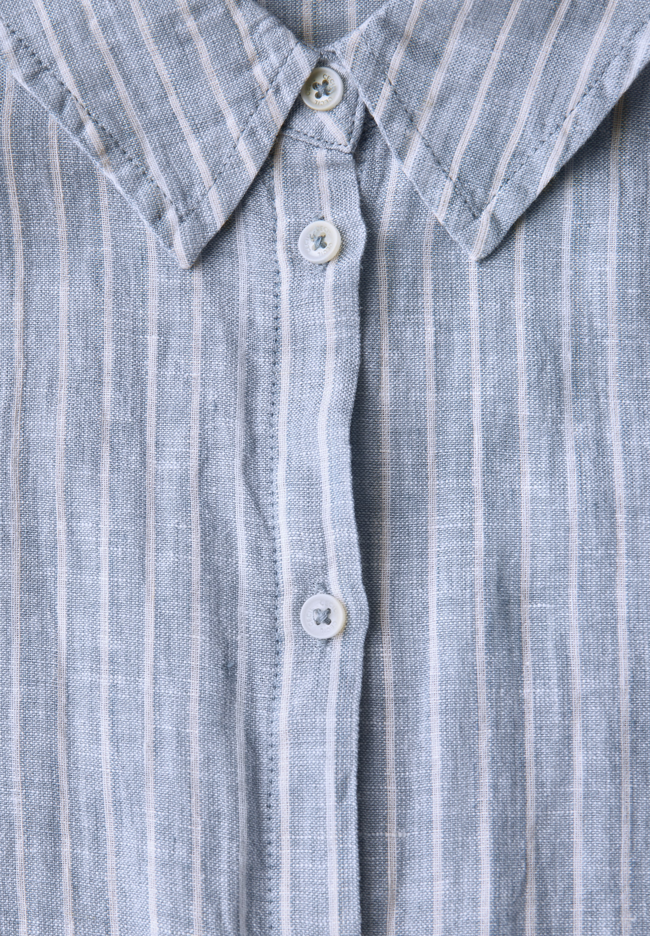Cecil Kurzarmbluse, im Streifen-Look und aus Leinen