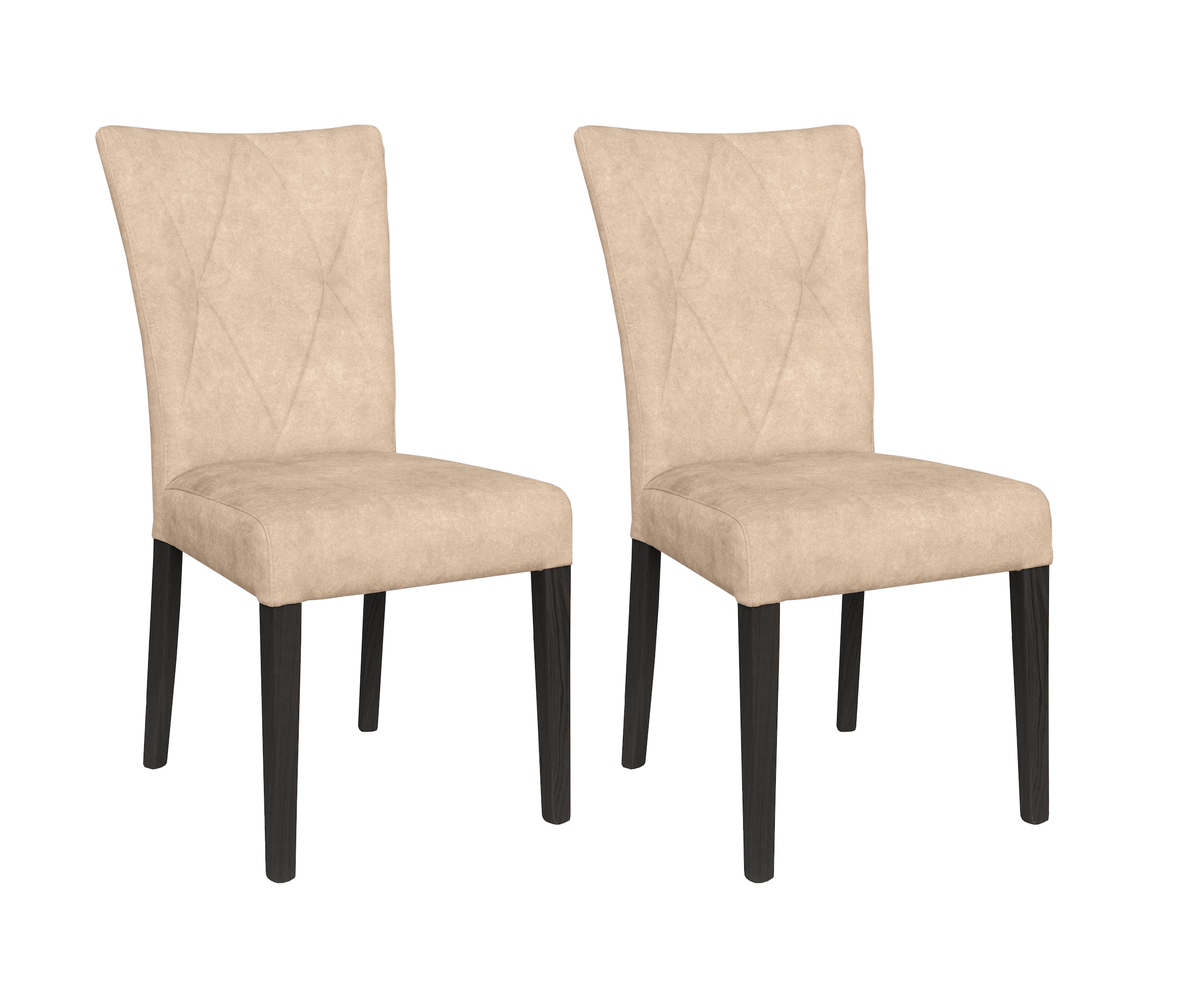 Home affaire 4-Fußstuhl "Diamond" (Set) 2 Stk. Samtvelours Sitz und Ruecken günstig online kaufen