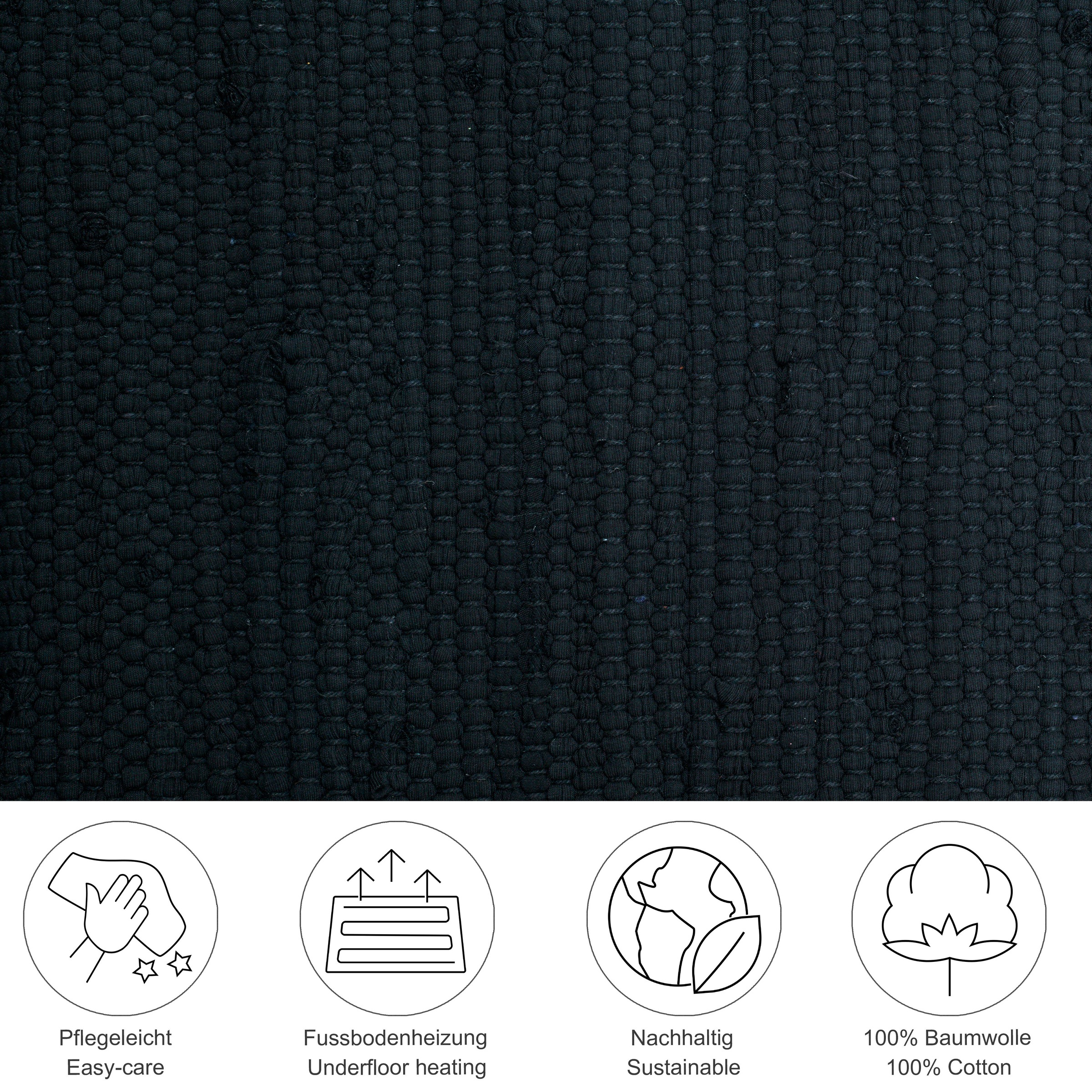 THEKO Teppich "Happy Cotton Fleckerl, handgewebt" rechteckig 5 mm Höhe Flac günstig online kaufen