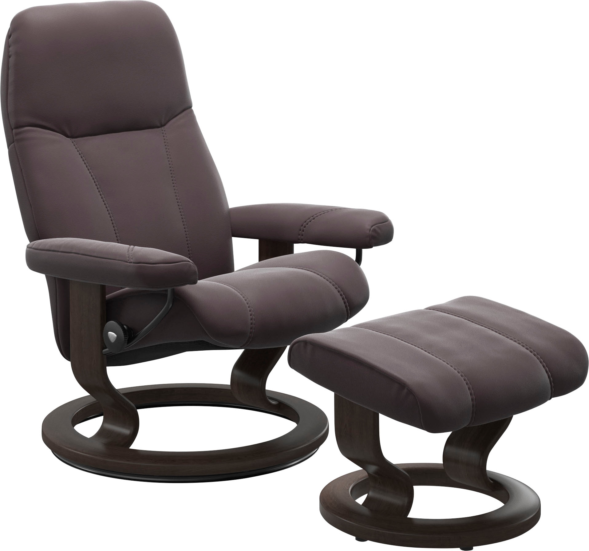 Relaxsessel STRESSLESS "Consul", rot (bordeaux paloma), B:76cm H:100cm T:71cm, Leder BATICK: BATICK ist ein leicht korrigiertes, durchgefärbtes und genarbtes Möbelleder, bei dem die meisten Unebenheiten und Spuren in der Regel entfernt wurden.;Leder PALOM