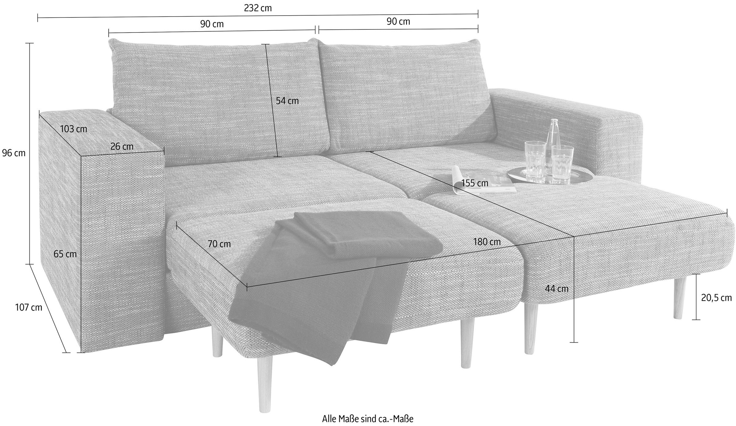 LOOKS by Wolfgang Joop 3,5-Sitzer »Looksv«, Verwandlungssofa: aus Sofa wird Sofa mit 2 Hockern