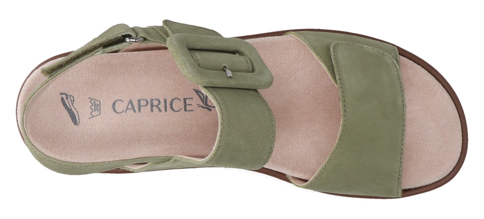 Caprice Keilsandalette, Riemchensandale, Sommerschuh, Klettverschluss unter der Zierschnalle