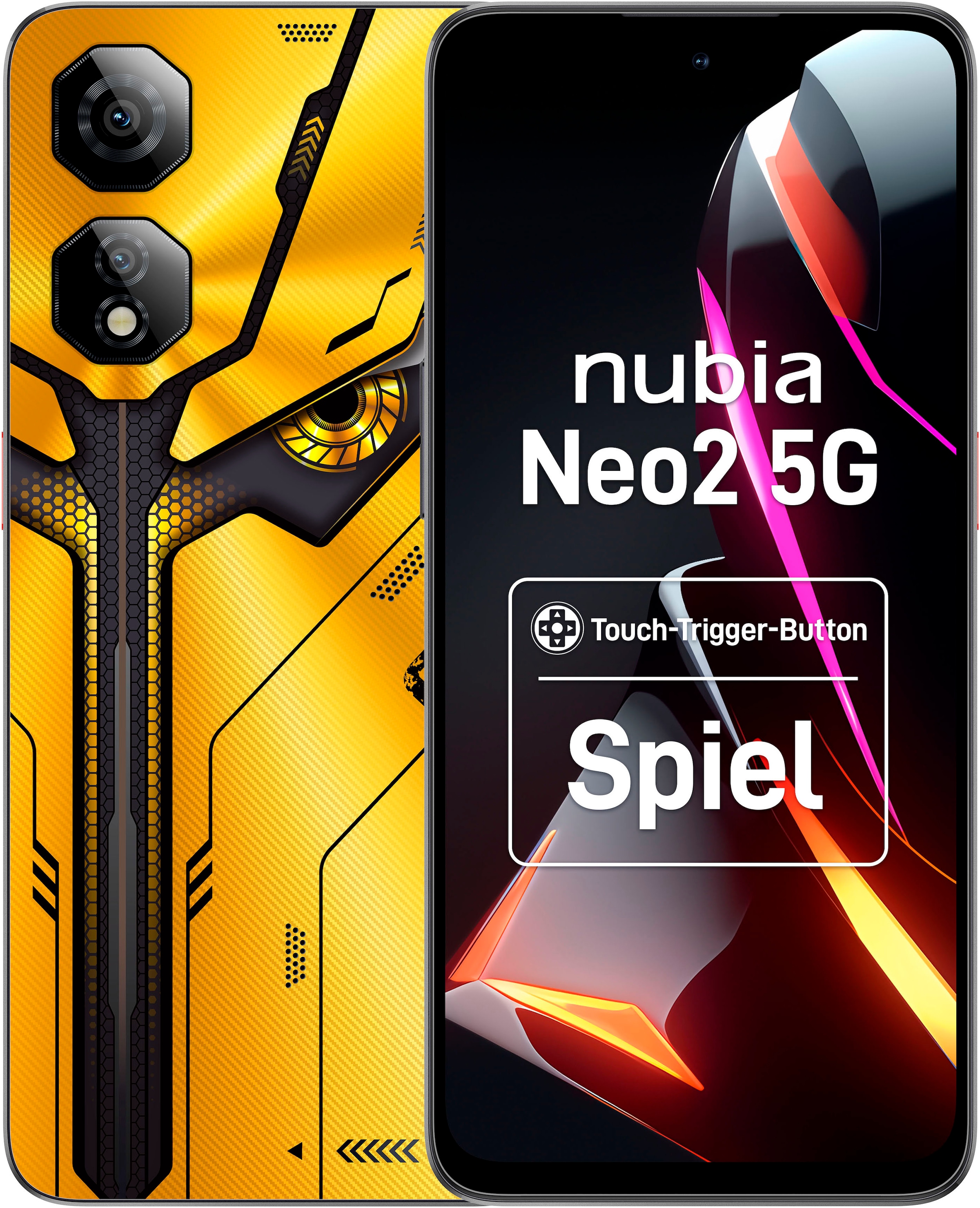 Nubia Smartphone »Neo 2 5G«, Sonnenfeuergelb, 17,07 cm/6,72 Zoll, 256 GB Speicherplatz, 50 MP Kamera