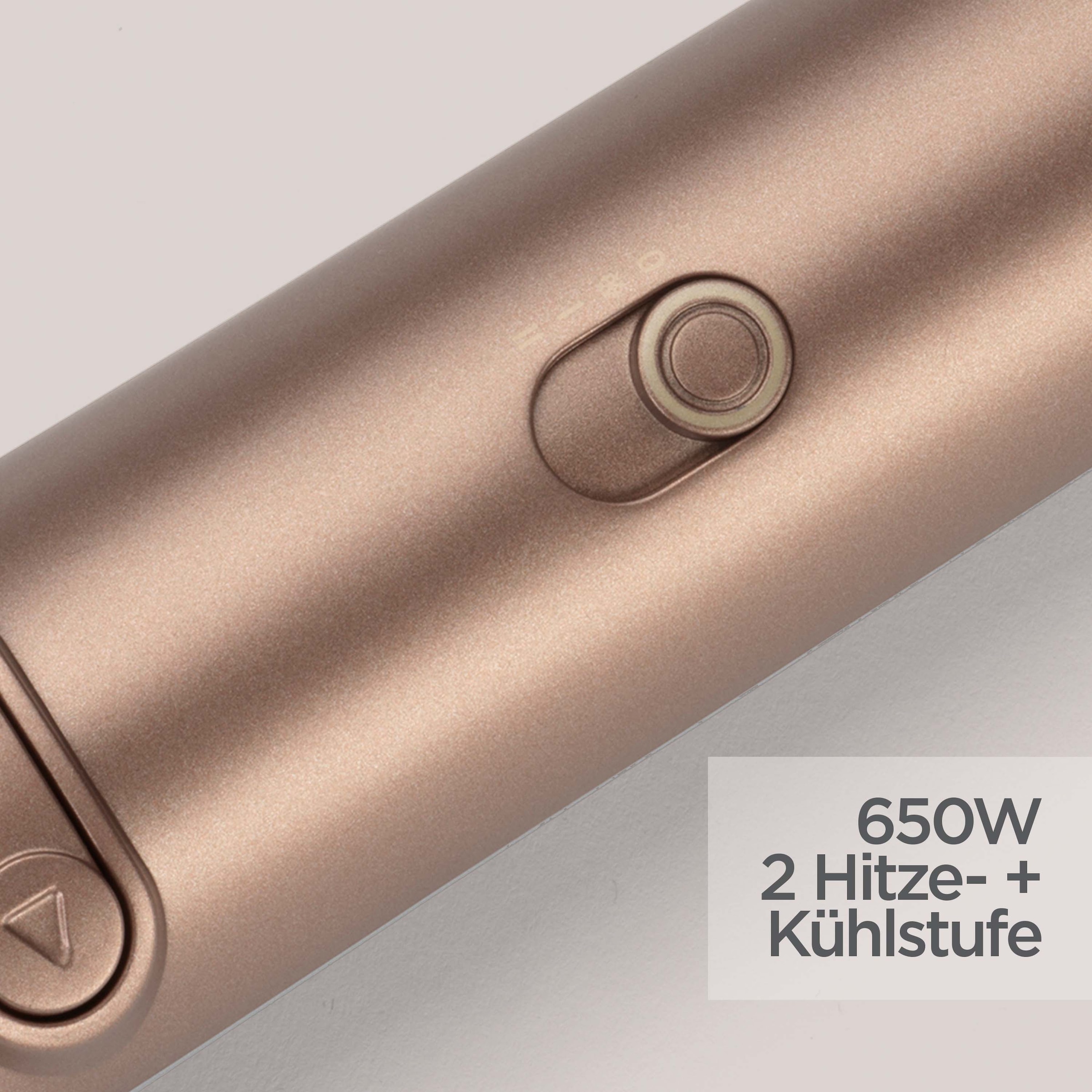 BaByliss Warmluftbürste »Big Hair Dual Warmluftbürste rotierend,  AS952E« 2 Aufsätze Rotierender Rundbürstenföhn mit Ionen, 2 Aufsätze für Volumen, 650 W