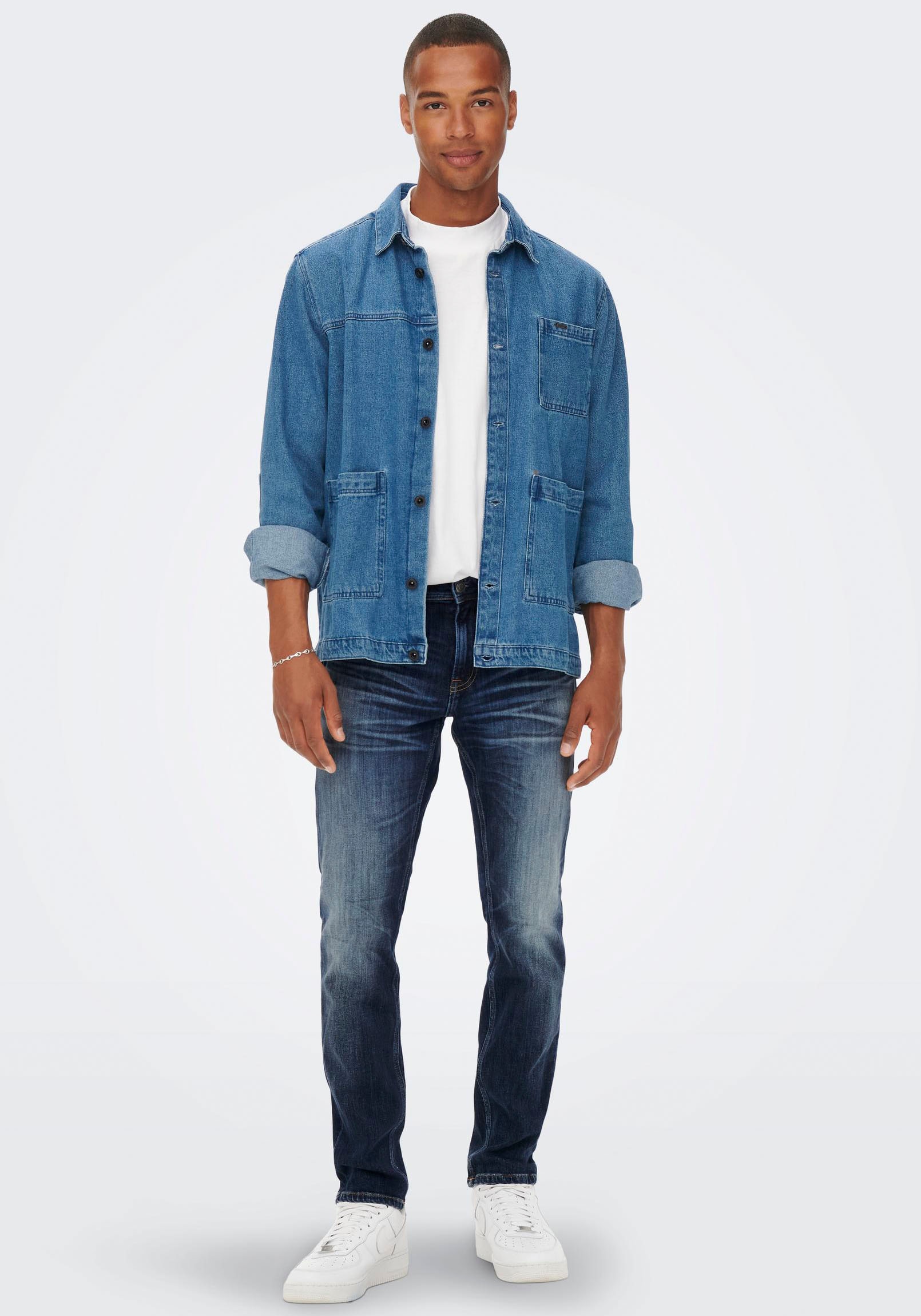 ONLY & SONS Straight-Jeans »ONSWEFT REGULAR WB 0021 TAI DNM NOOS«, im 4-Pocket-Style