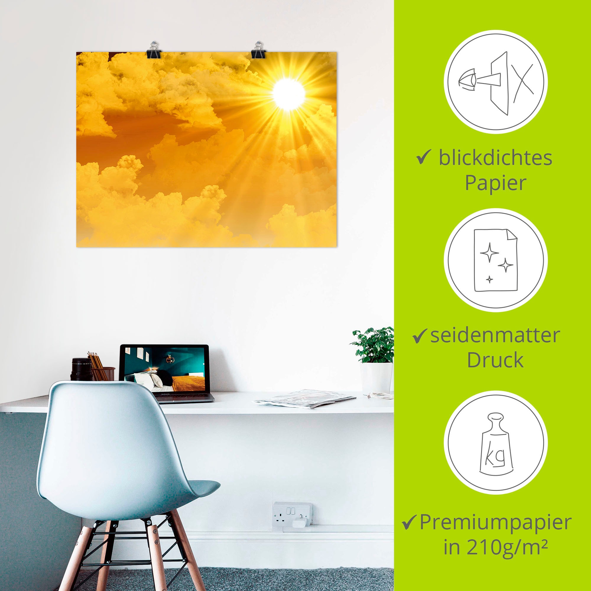 Artland Wandbild »Warme Sonnenstrahlen« Himmel 1 Stk. tlg. als Leinwandbild, Poster in verschied. Größen