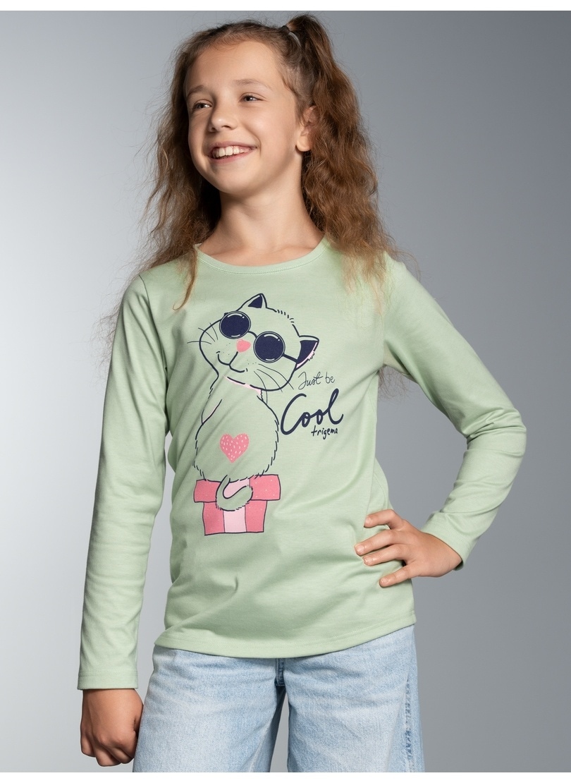 Trigema Pyjamaoberteil »TRIGEMA Langarmshirt mit Katzen-Motiv«, (1 tlg.)
