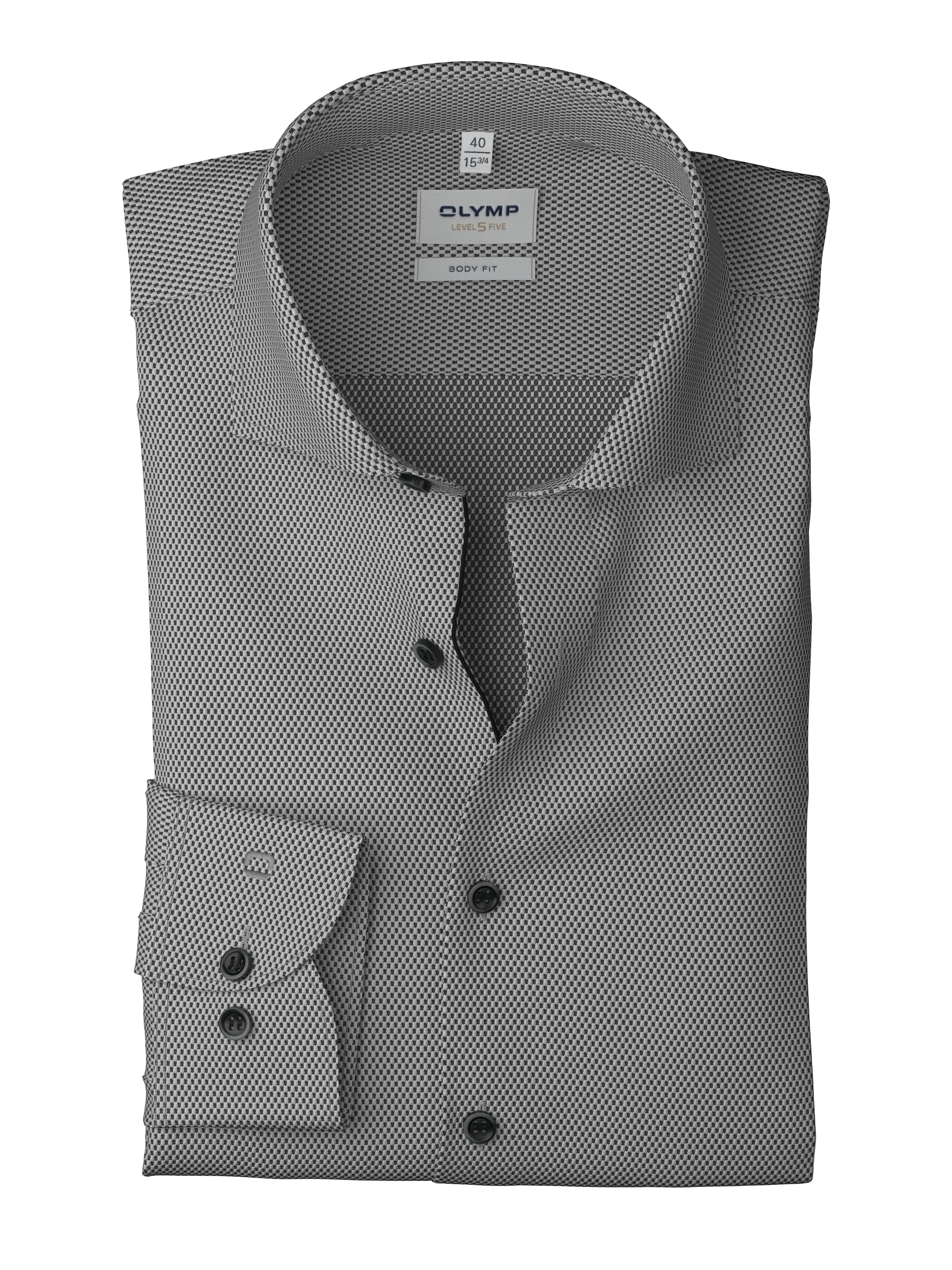 OLYMP Langarmhemd "Level Five", body fit, Businesshemd, Minimalprint, Royal günstig online kaufen