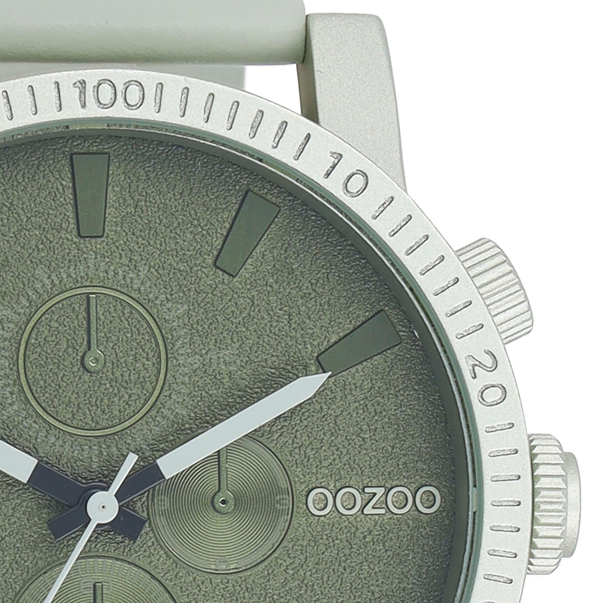 OOZOO Quarzuhr, Armbanduhr, Herrenuhr, Lederarmband, Chrono-Look