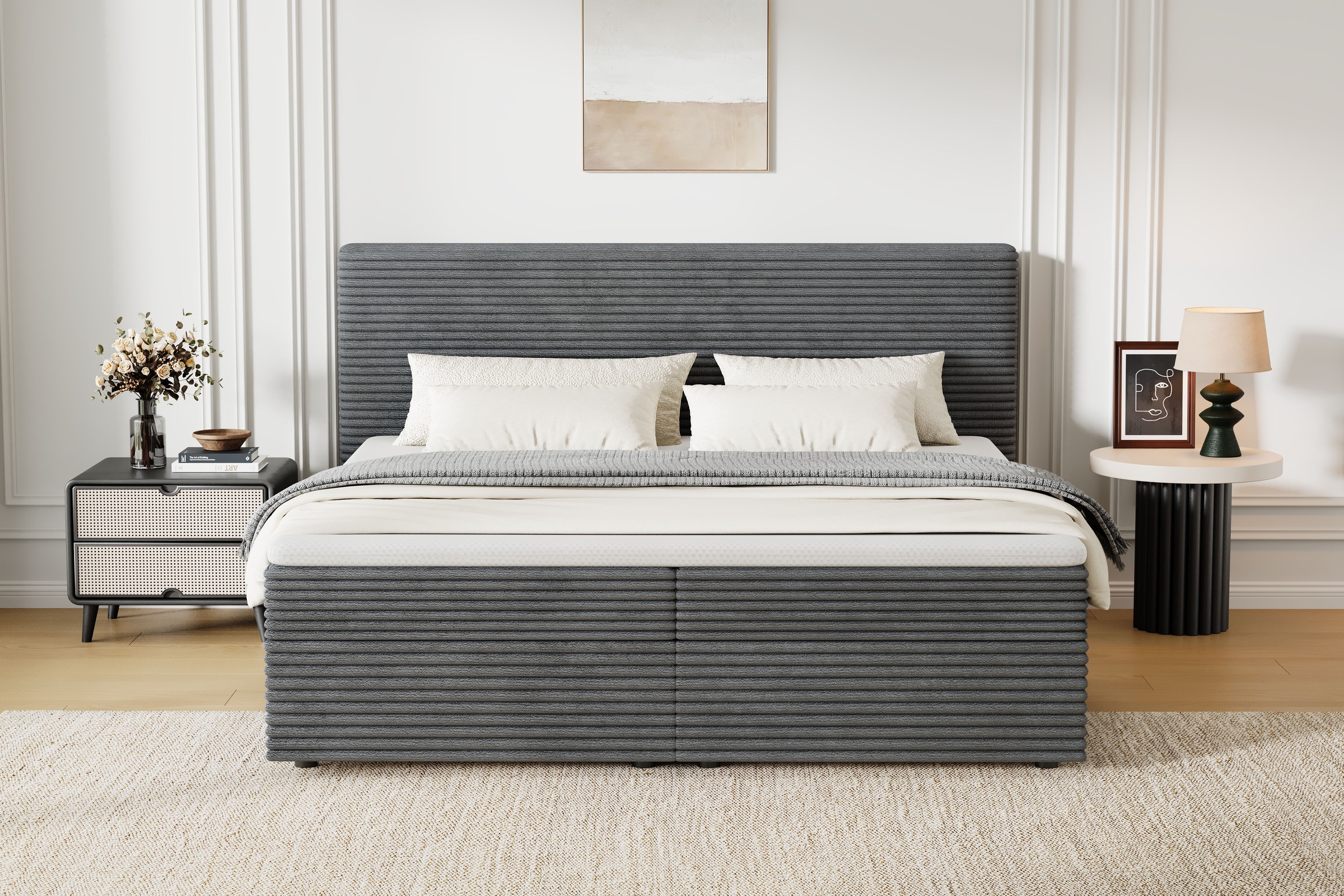 OTTO home Boxbett »ALVVIA, Polsterbett mit Bettkasten und Taschenfederkernmatratze (H3)« 180x200cm Liegefläche, Komfortschaumtopper (4cm)