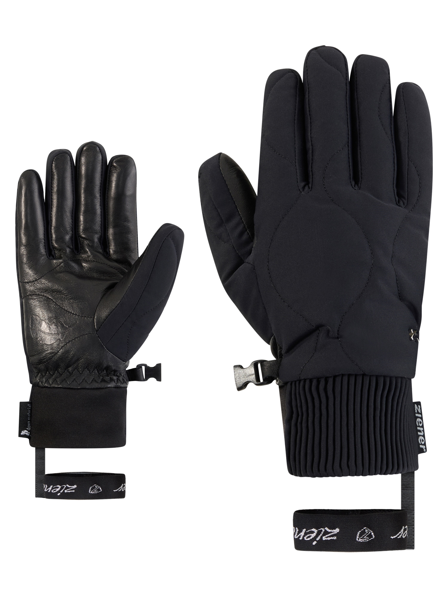 Ziener Skihandschuhe "KYMARY-Z AQUASHIELD DAUNENFÜTTERUNG DAMEN" wasserdicht, winddicht, extra warm, Lederinnenhand, Plüschfutter
