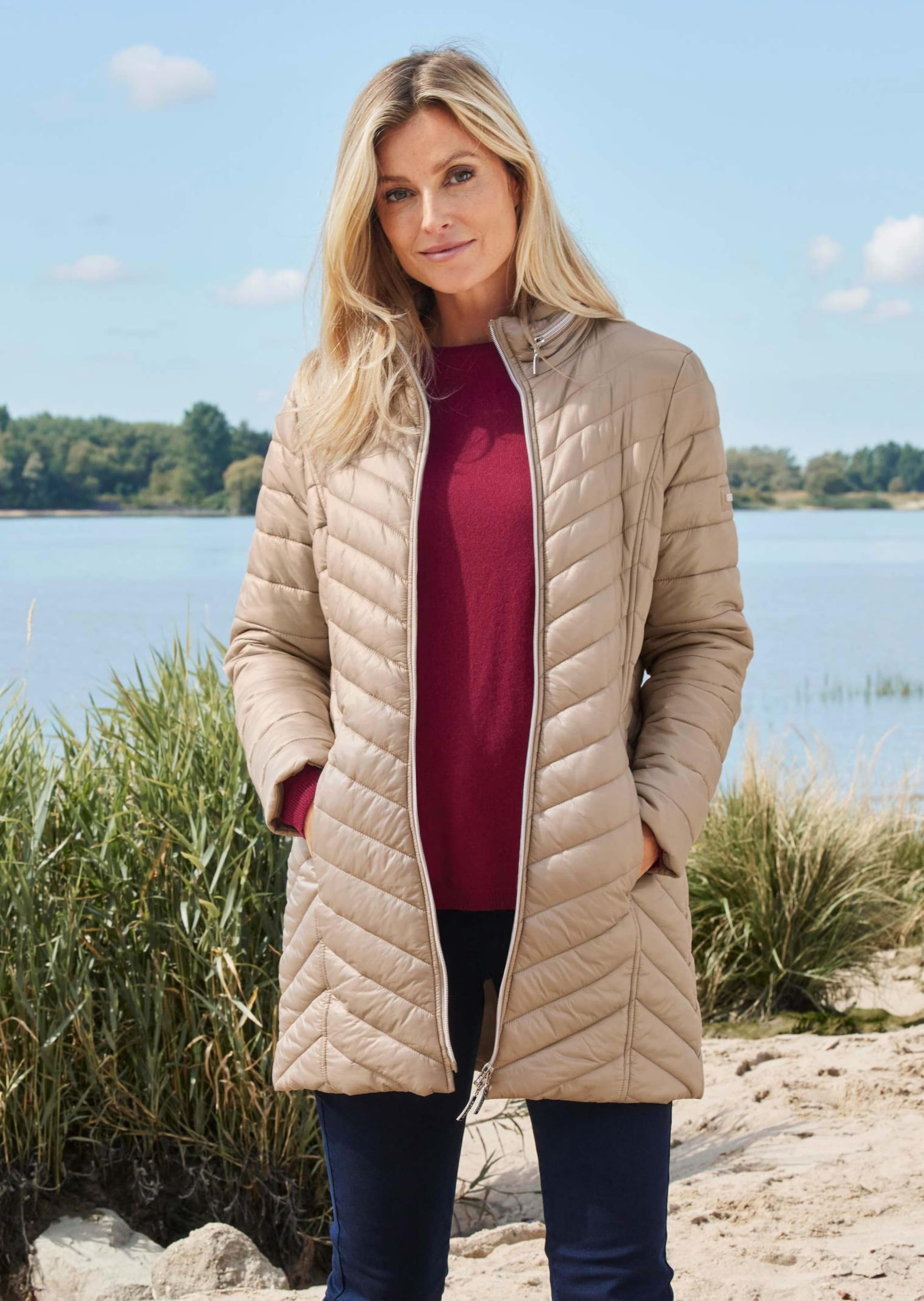 GOLDNER Kurzjacke »Figurschmeichelnde, leichte Longsteppjacke«