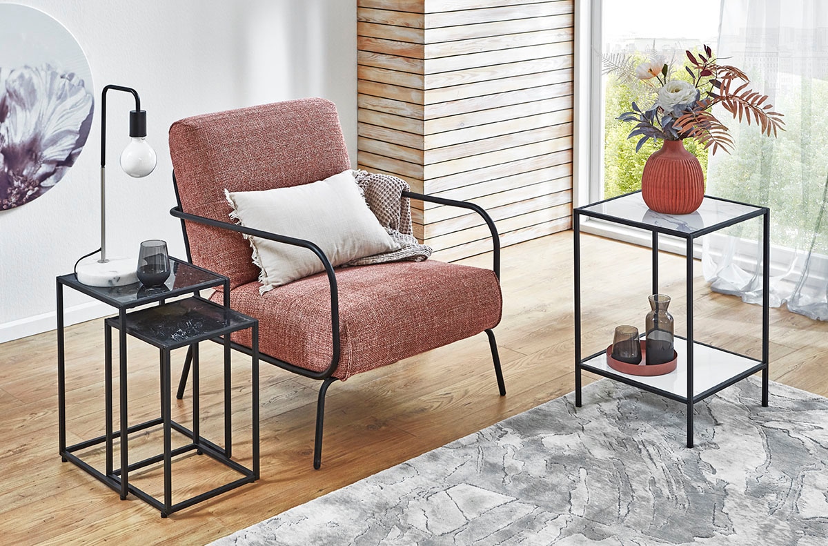 HAKU Beistelltisch »2er Set Beistelltische« Set, 2er Set, 2 Stk. tlg. Ablage Kunstmarmor