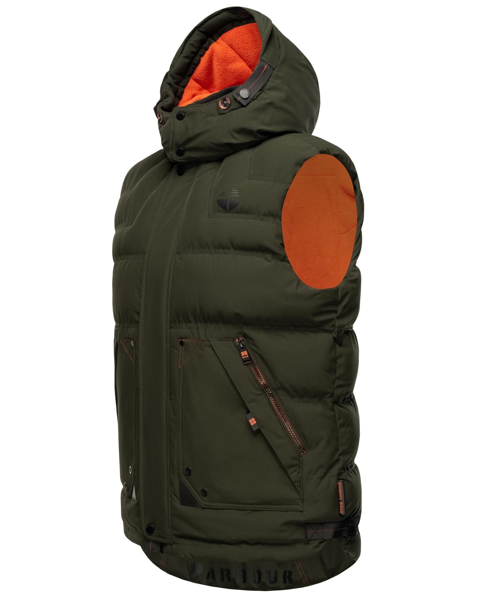 Stone Harbour Steppweste »Egoor«, Sportliche Outdoorweste mit abnehmbarer Kapuze