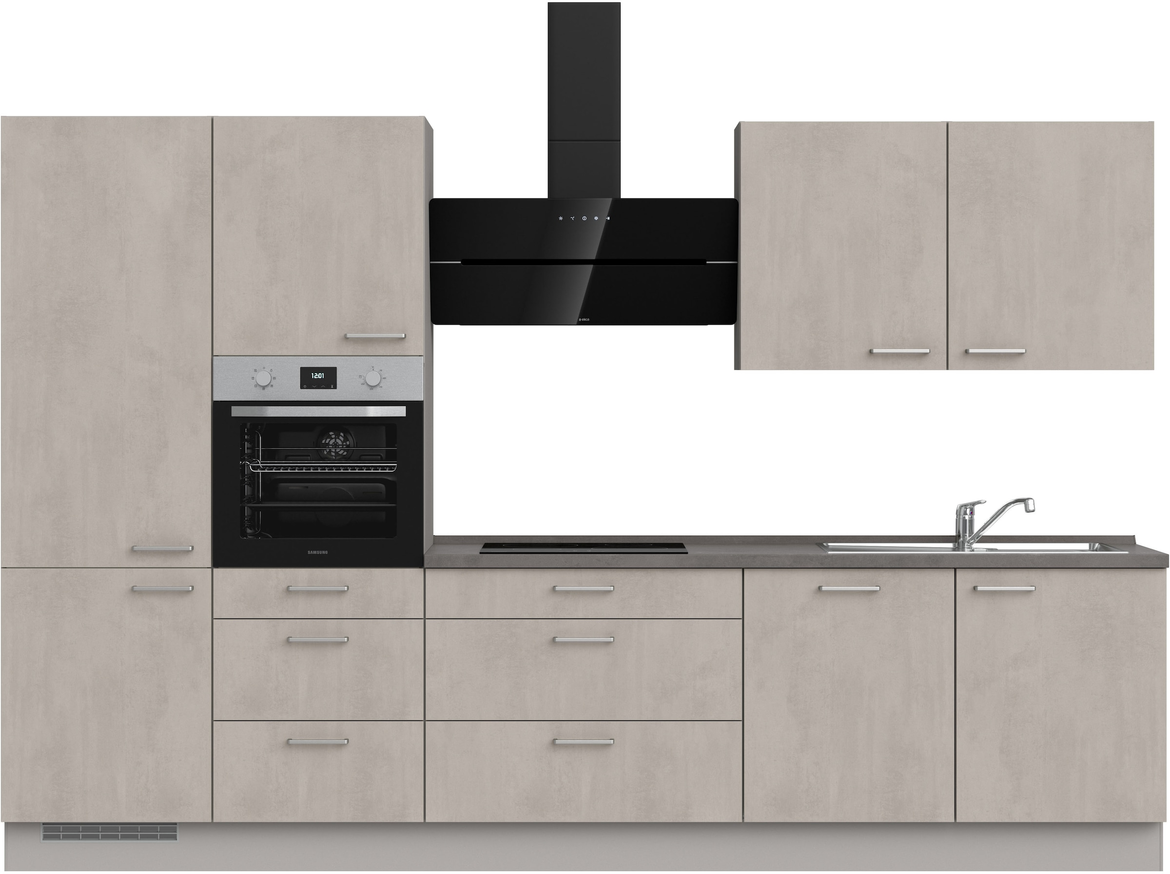 nobilia® Küchenzeile »"Riva premium"«, vormontiert, Ausrichtung wählbar, Breite 330 cm, mit E-Geräten