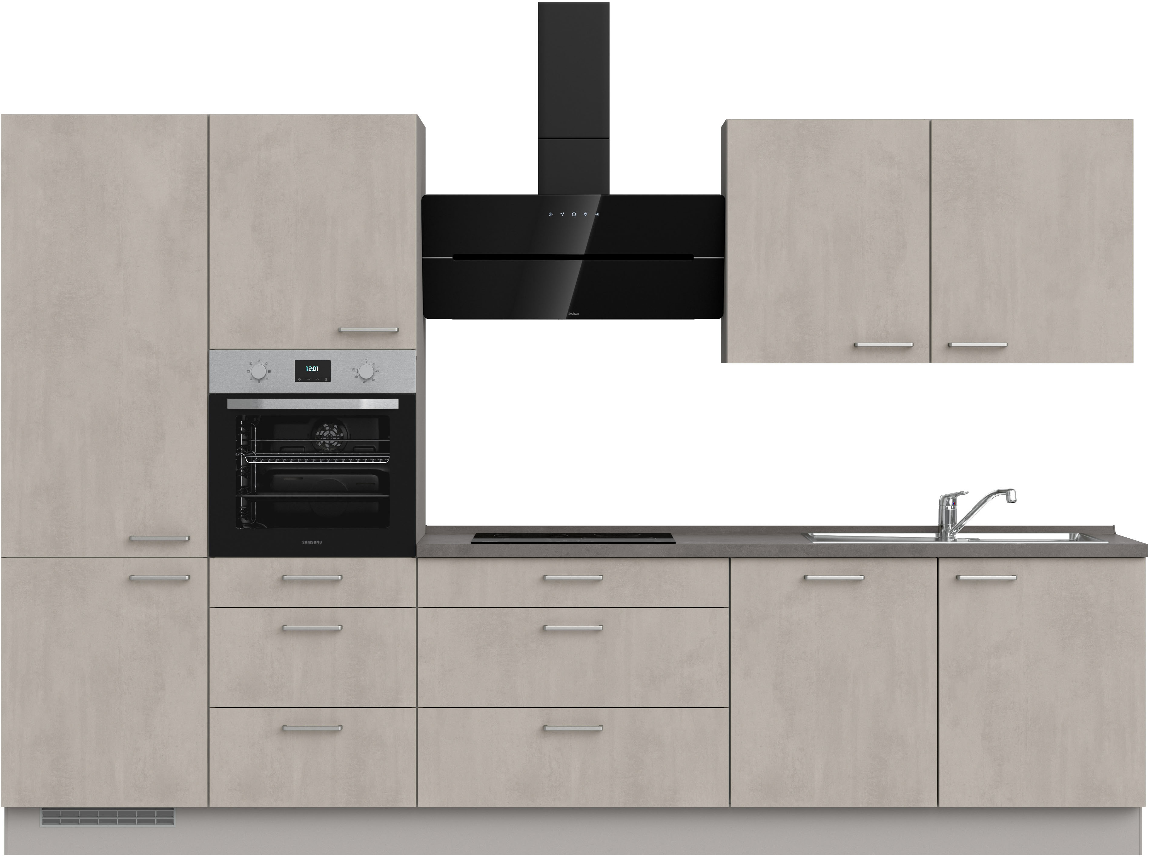 nobilia Küchenzeile ""Riva II", NEU: individuell anpassbar mit gratis Profi-Beratung" vormontiert, Breite 330 cm, Ausrichtung wählbar, wahlw. mit E-Geräten