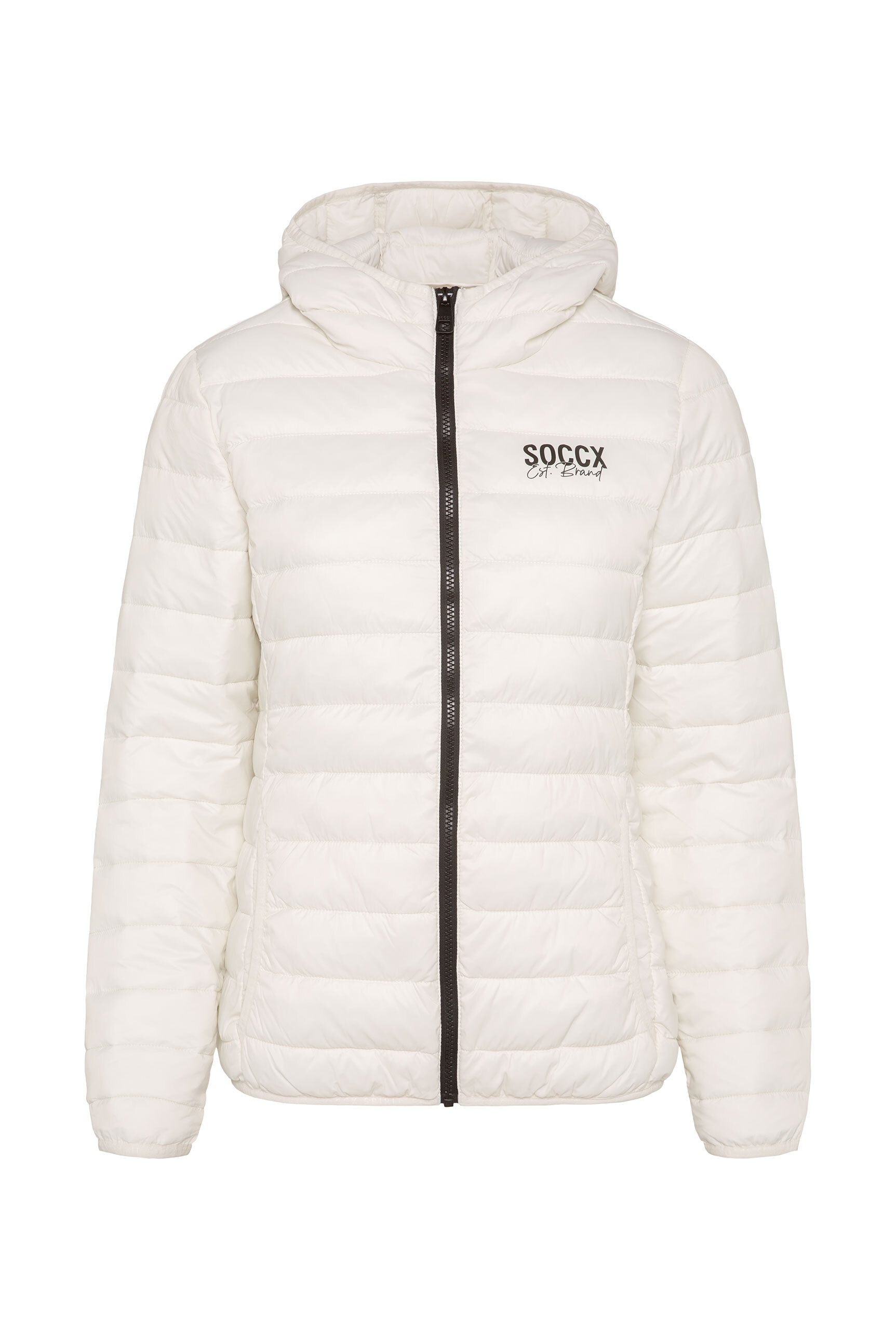 SOCCX Outdoorjacke, mit Kapuze, mit elastischem Saumabschluss