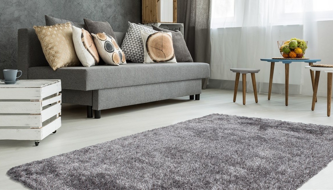 Hochflor-Teppich BRUNO BANANI "Alga", grau (grau, weiß), B:160cm H:40mm L:230cm, Kunstfaser, Teppiche, Uni, Shaggy, Langflor, besonders weich und kuschelig, Wohnzimmer