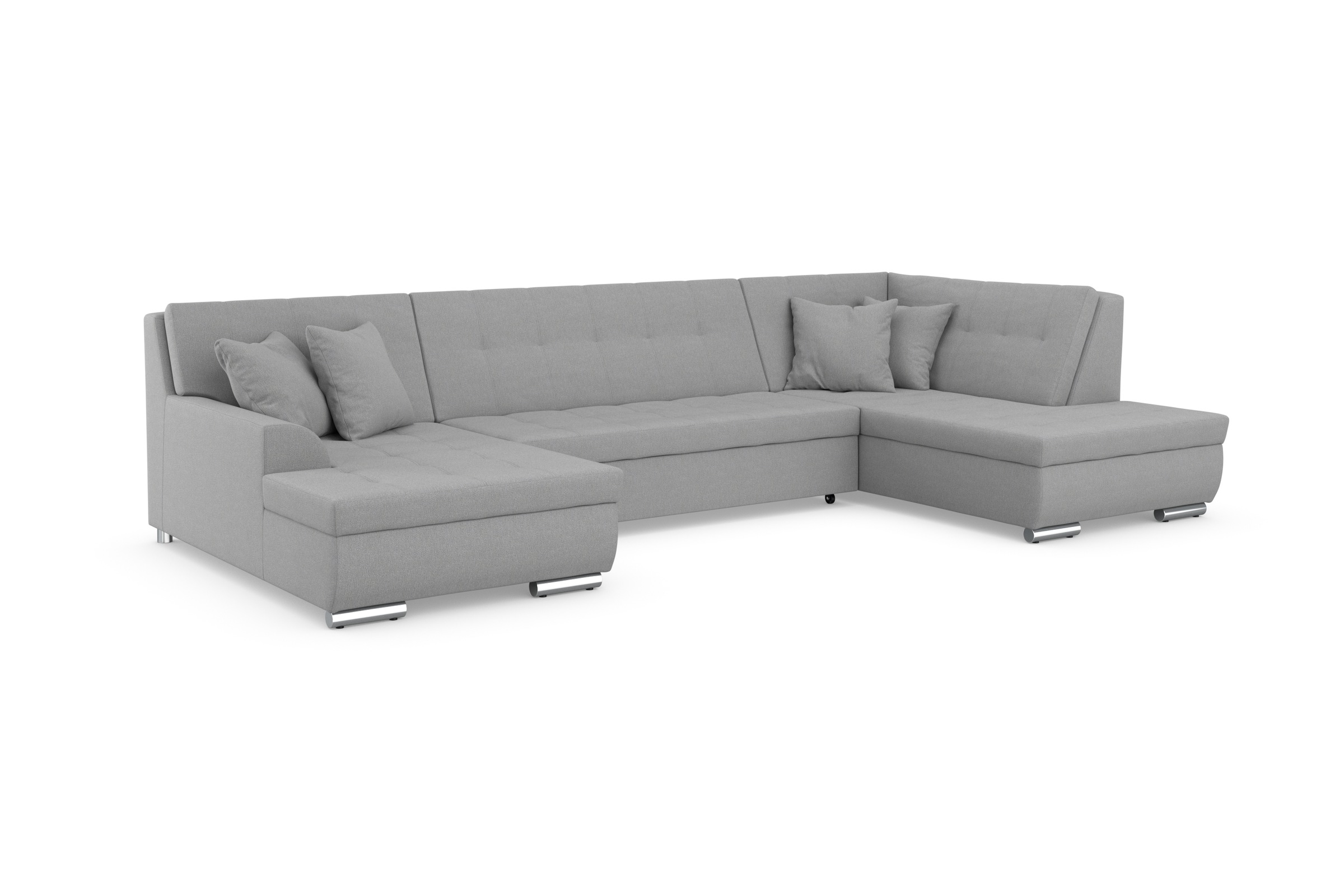DOMO collection Wohnlandschaft »Treviso incl. Zierkissen, moderne Steppung, XXL: B/T/H: 364/201/83 cm«, wahlweise mit Bettfunktion, in vielen Bezugsarten auch in Cord U-Form