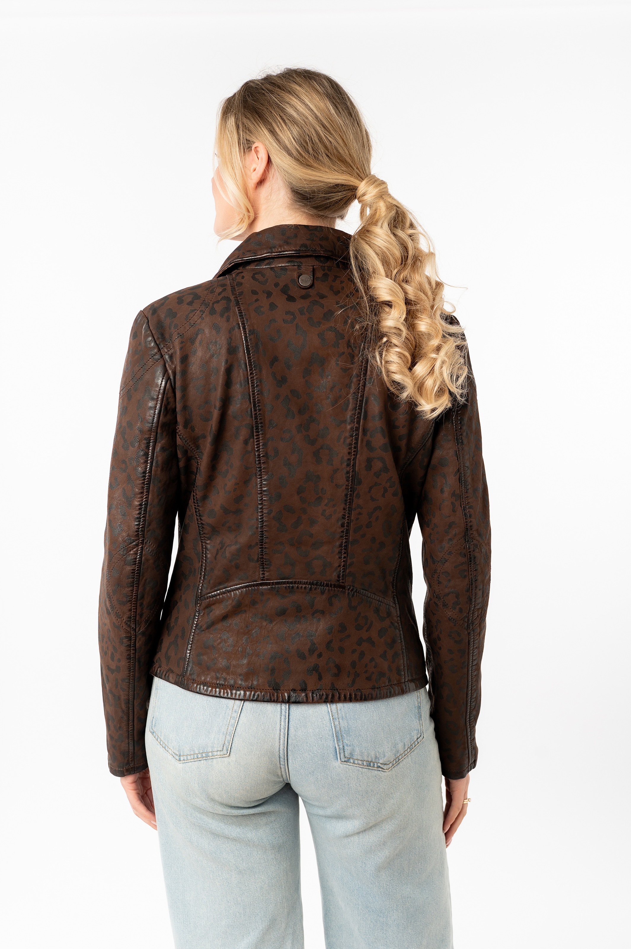 Mauritius Lederjacke »MWMeeow«, mit Reverskragen, All-Over Muster